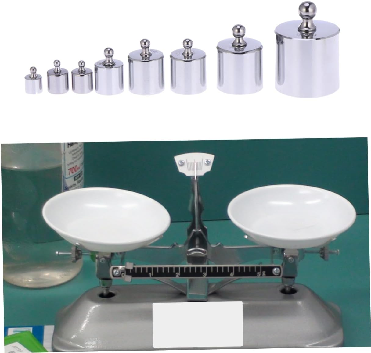 Chrome Steel Calibration Weights 1000G Set Balance Weight Kit with Tweezers Smooth Surface for Accurate Scale Calibration image number 3