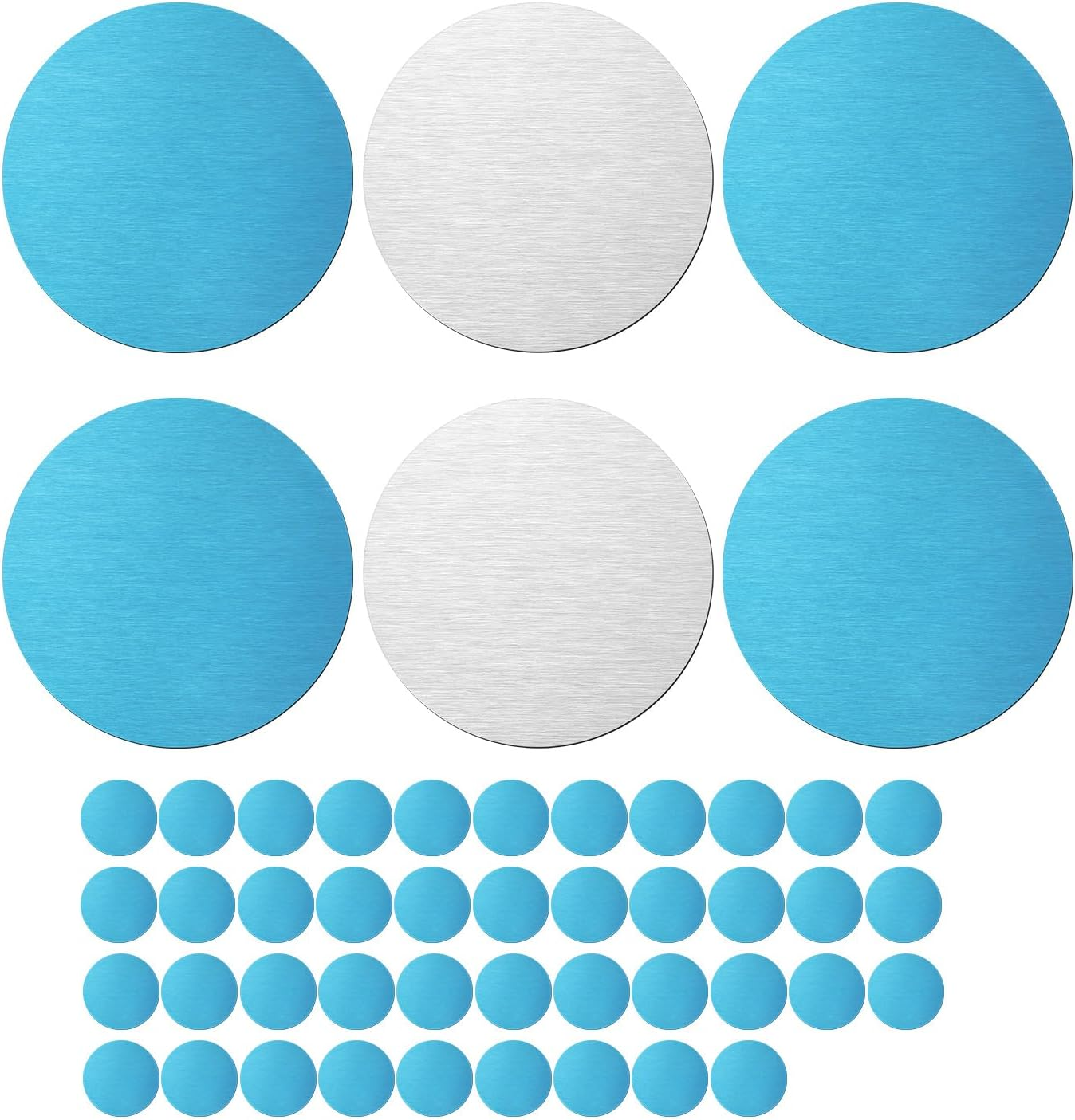 BOXOB 48Pcs under Cabinet Lights Magnetic Sticky, Metal Replacement Strips Pads with Self Adhesive Backing Practical Stickers Kitchen Accessories for Magnet LED & Counter Lights