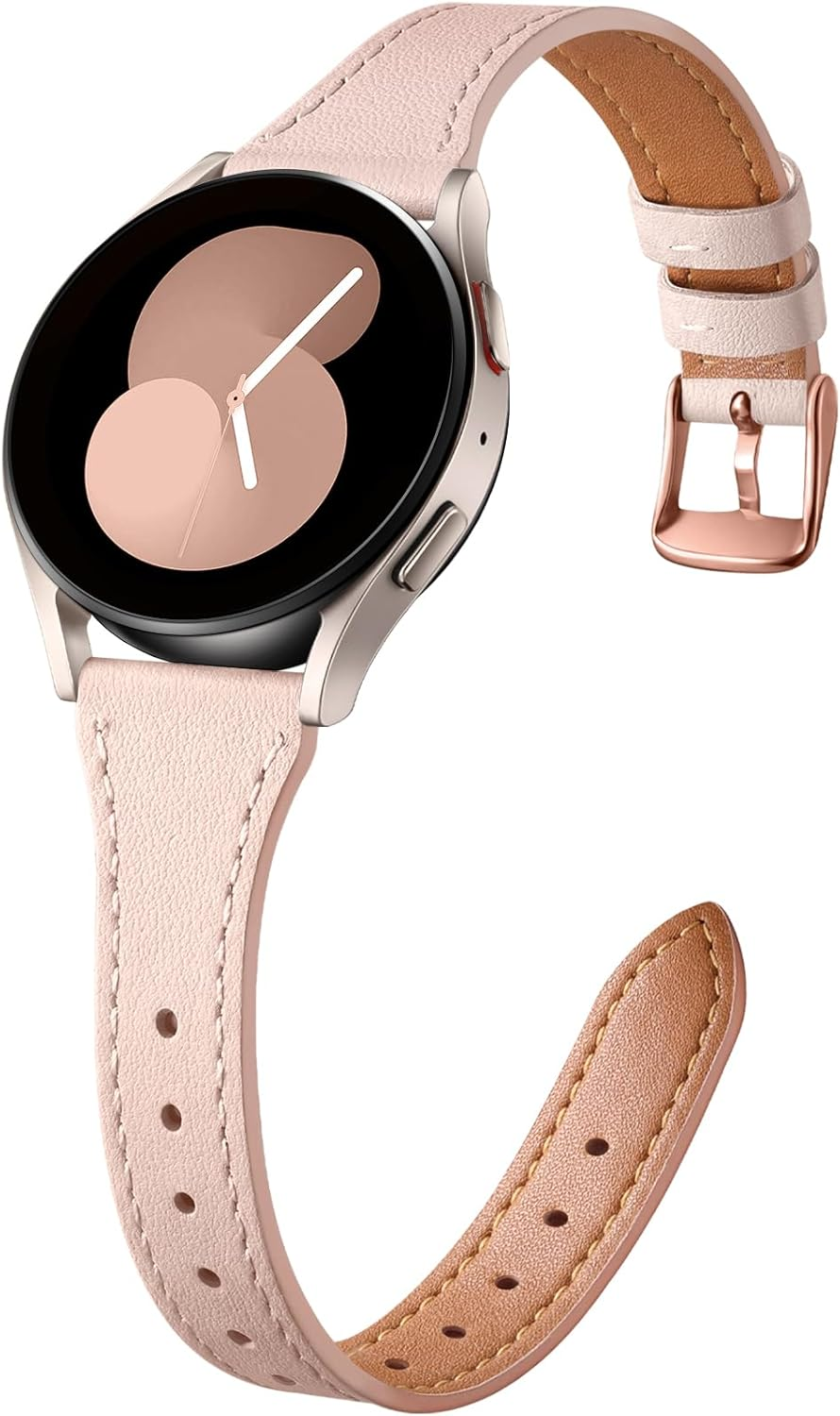 Getino Slim Leather Bands Compatible with Samsung Galaxy Watch 7 Band/Watch FE 6 5 4 40Mm 44Mm/Watch 5 Pro Band 45Mm/Galaxy Watch 6 Classic 43Mm 47Mm, Top Grain Genuine Leather 20Mm Watch Band Women