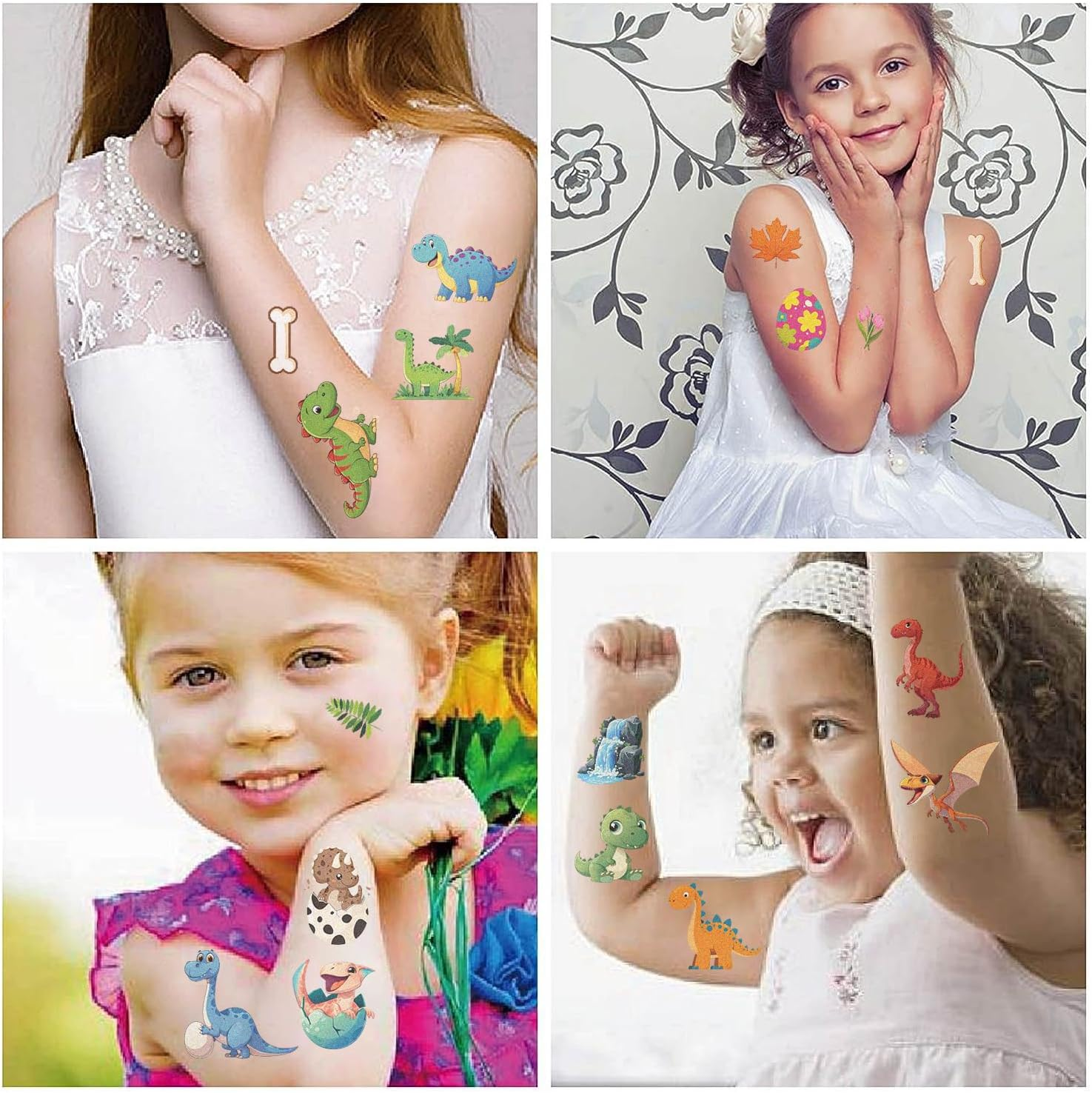 Dinosaur Party Favors, 80 Pcs Dinosaur Tattoos Temporary for Kids Boys, Cute Fake Tattoos Stickers for Birthday Party Supplies Favors image number 1