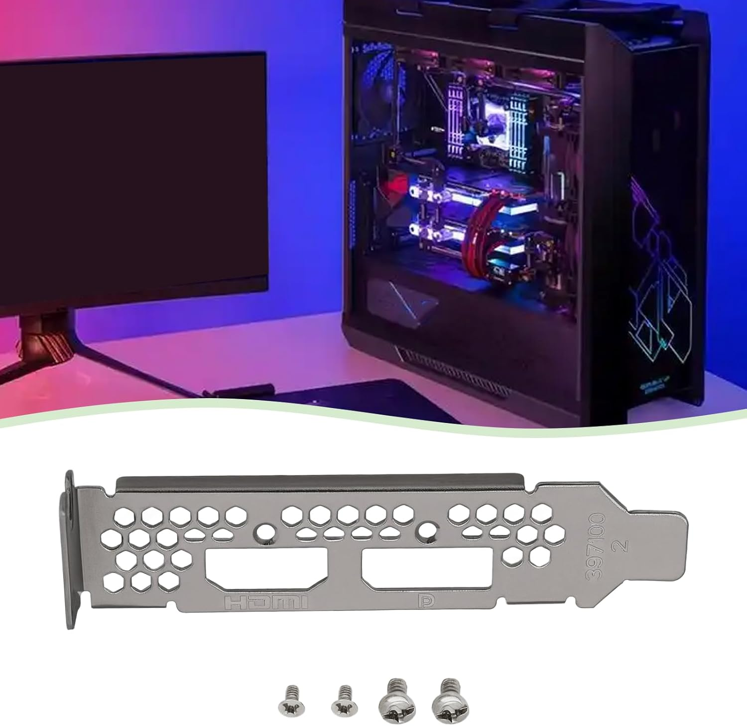 YINETTECH DP+HDM Low Profile Graphics Card Bracket Compatible with Sapphire AMD HP Radeon RX 6400 image number 6