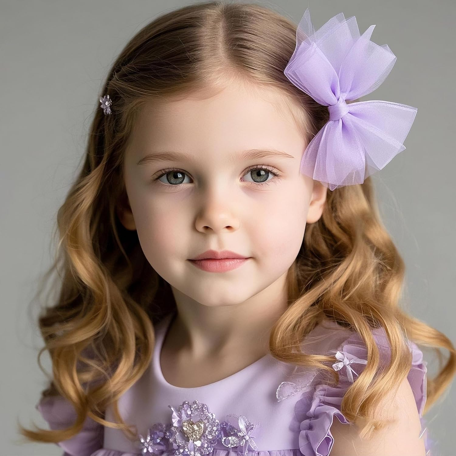 15Cm Double-Layer Organza Hair Bow Clips - 2 Pack Premium Alligator Texture Bows for School Formals/Christmas Pageants | Hypoallergenic Hair Accessories for Girls & Mums