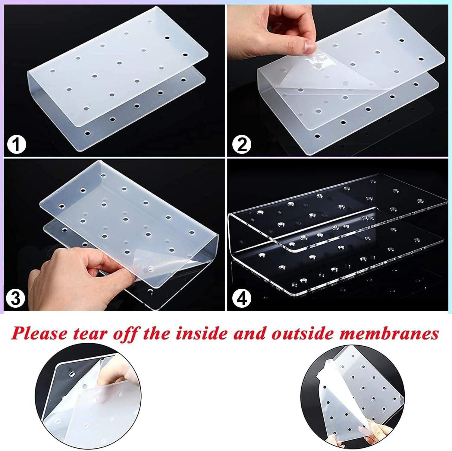 Lxcshljx 2Pcs Cake Pop Holder, 15 Hole Acrylic Transparent Lollipop Display Stand for Wedding, Birthday Party, Baby Showers, Halloween, Christmas Candy Decorative Making Tools image number 3