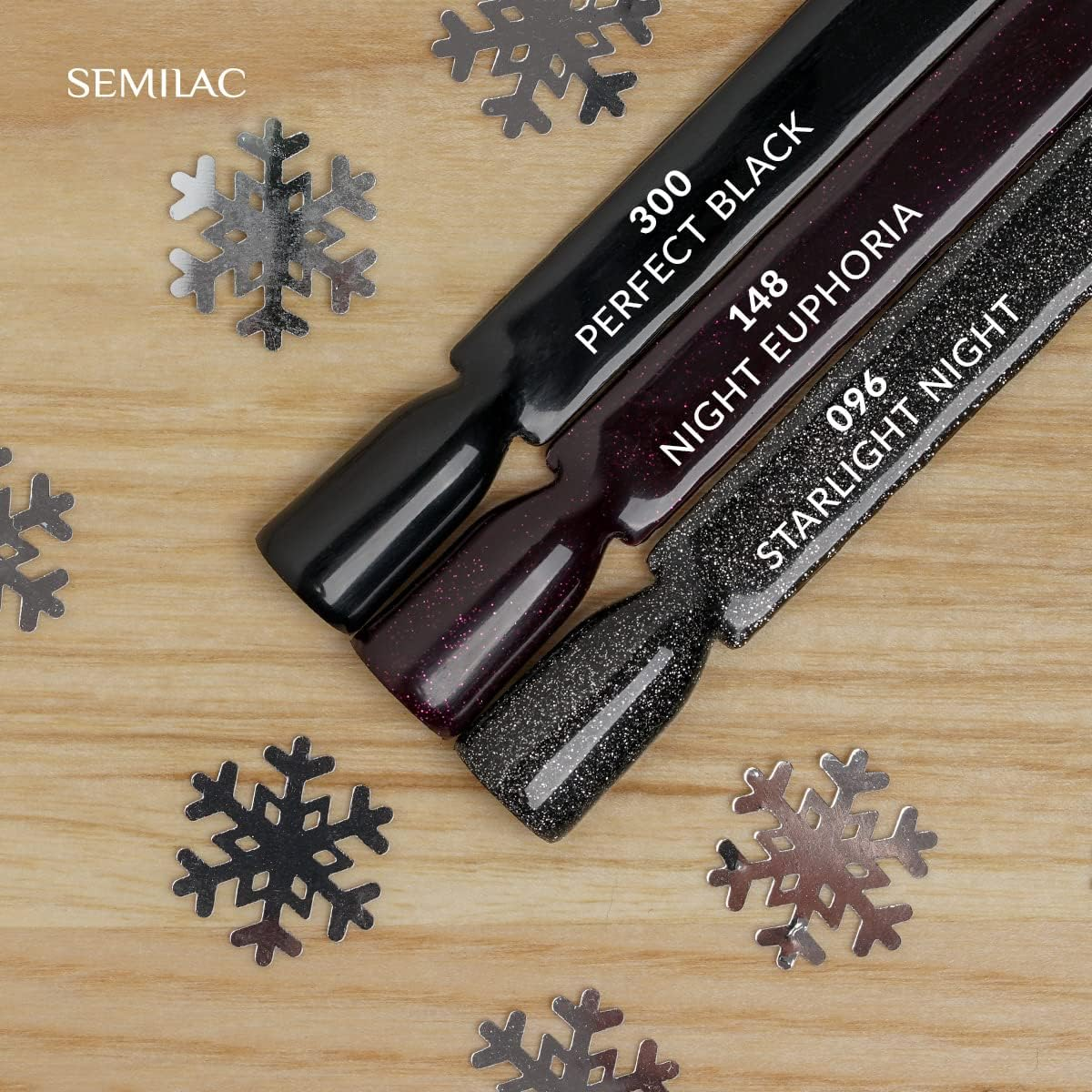 Semilac UV Nail Polish 300 Perfect Black 7 Ml Collection Super Cover - 009 Baby Girl image number 5