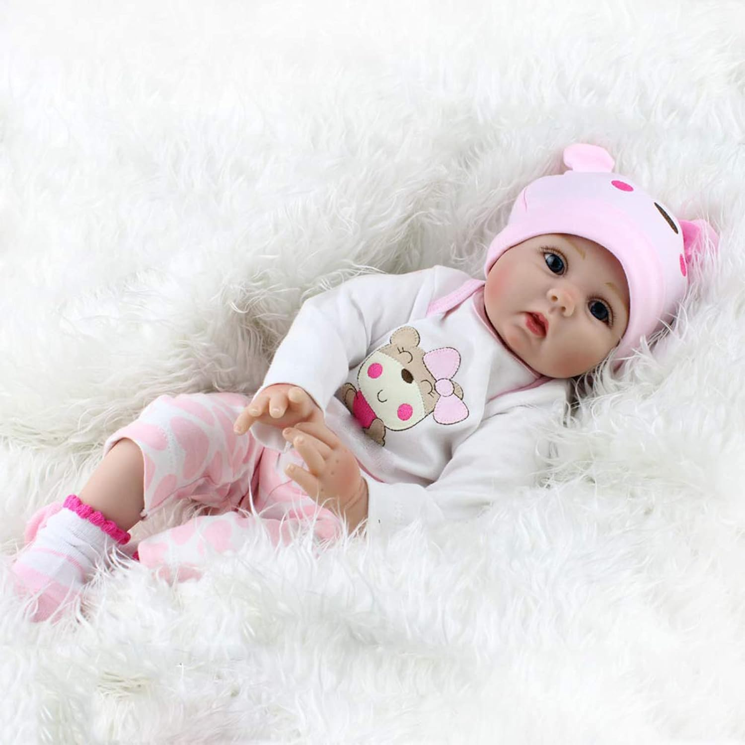 ZIYIUI 22 Inch 55 Cm Reborn Dolls Baby Girls Lifelike Soft Silicone Vinyl Reborn Babies That Look Real Newborn Reborn Doll Toddler Girl Toy Birthday Xmas Gift image number 5