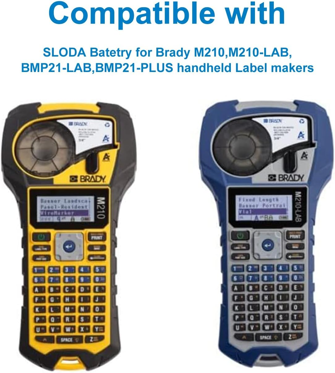 SLODA M210/BMP21 Printer Battery Replacement for Brady M210,M210-LAB,BMP21-LAB,BMP21-PLUS,USB Type-C Charging (7.4V 2400Mah)