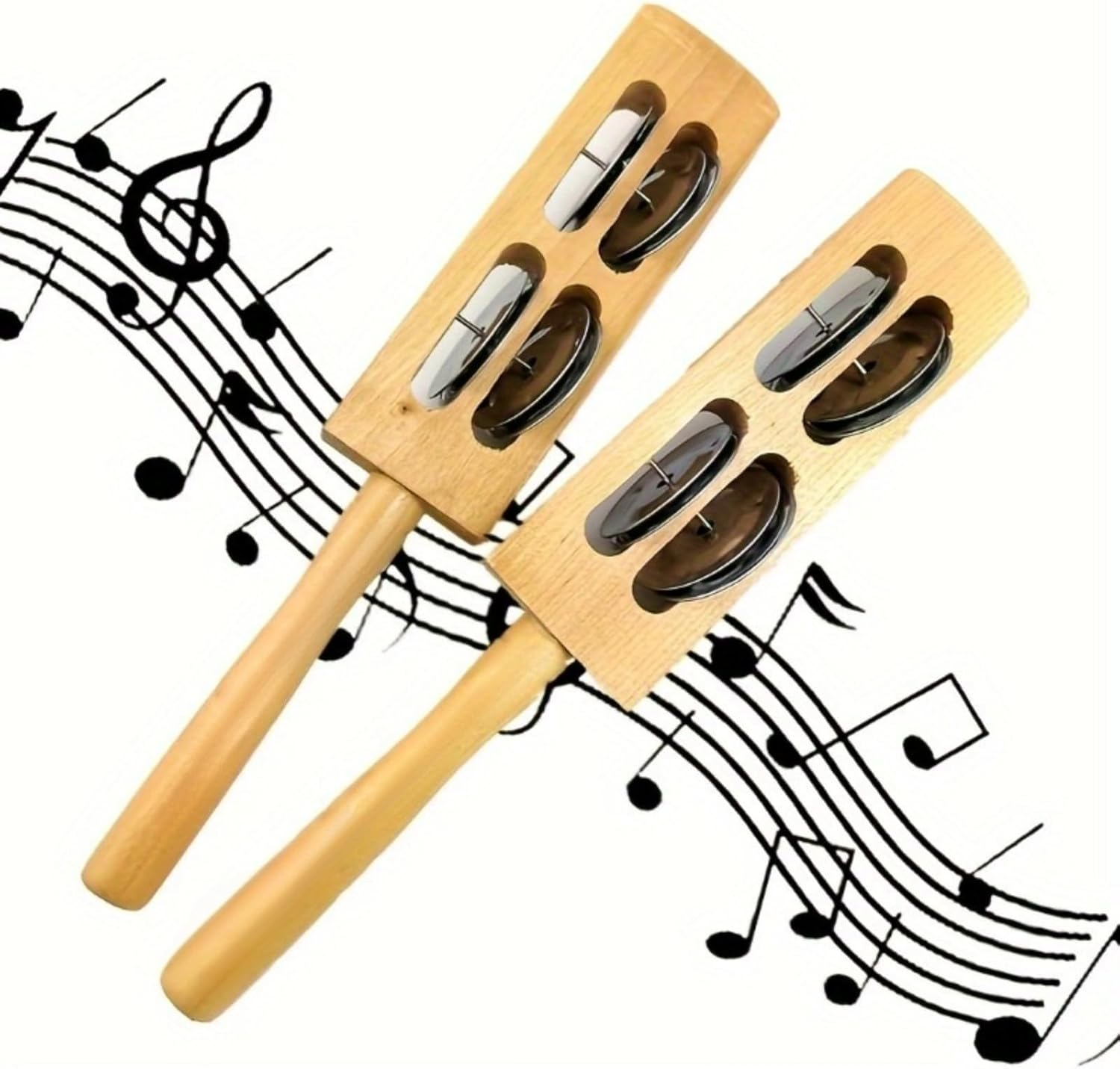 Wooden Sleigh Bells, Eco-Friendly Percussion Instrument for Rhythm Training, Music Creation & Festival Decor, Handcrafted with Sustainable Wood, Ideal for Musicians, Events&Sound Therapy (2Bell+4Bell) image number 6