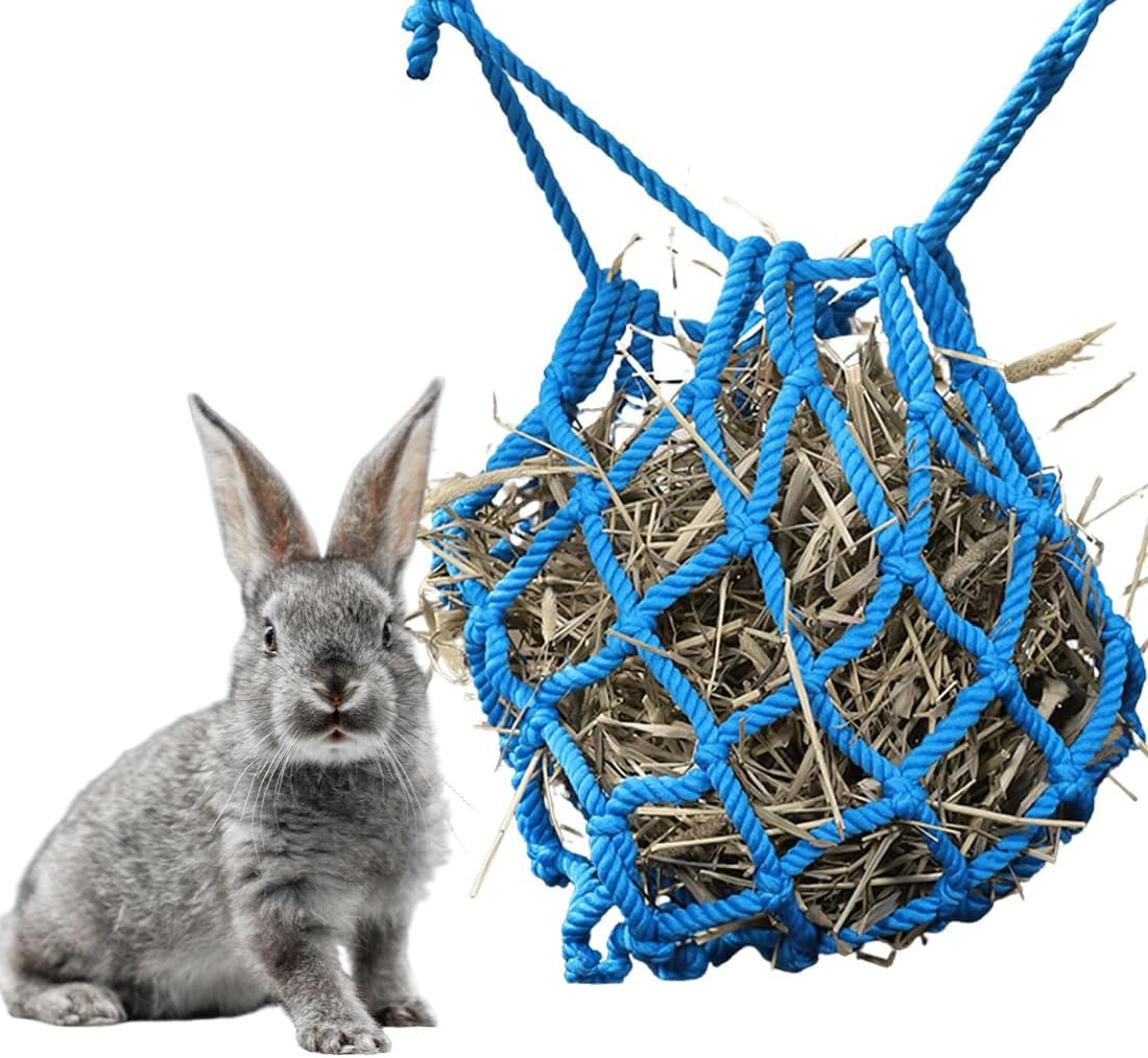 GGUFAY Rabbit Hay Bag, Guinea Pig Feeding Station, Feeder Small Animals, Hanging Hay Bag, Small Animals Hay Bag, Feeding Bag for Rabbit, Chinchilla, Hamster, Small Animals image number 4