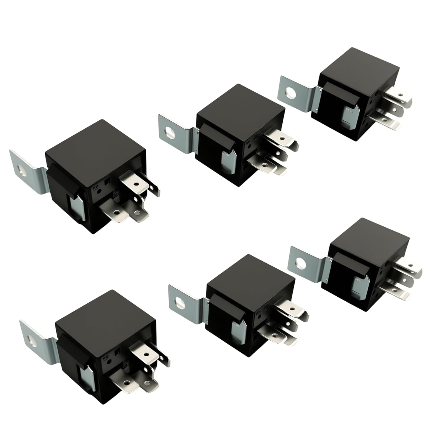 6 Pack 12V DC 40 AMP Waterproof 5-PIN SPDT Electric Car Relay,Efgtek Heavy Duty 5-PIN SPDT Style Automotive Relay for Automotive Truck Boat Marine