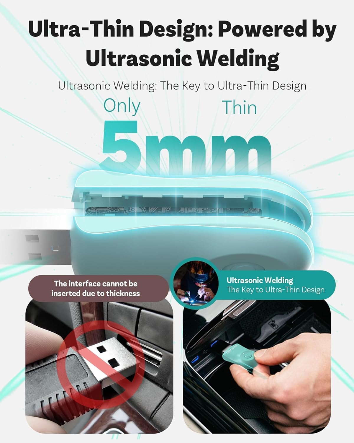 OTTOCAST Mini 2025 Wireless Carplay & Android Auto 2-In-1 Adapter, Plug & Play, 5Ghz Wifi, Auto Connect for Iphone & Android, Fits 98%+ OEM Wired Carplay Cars (Green) image number 5