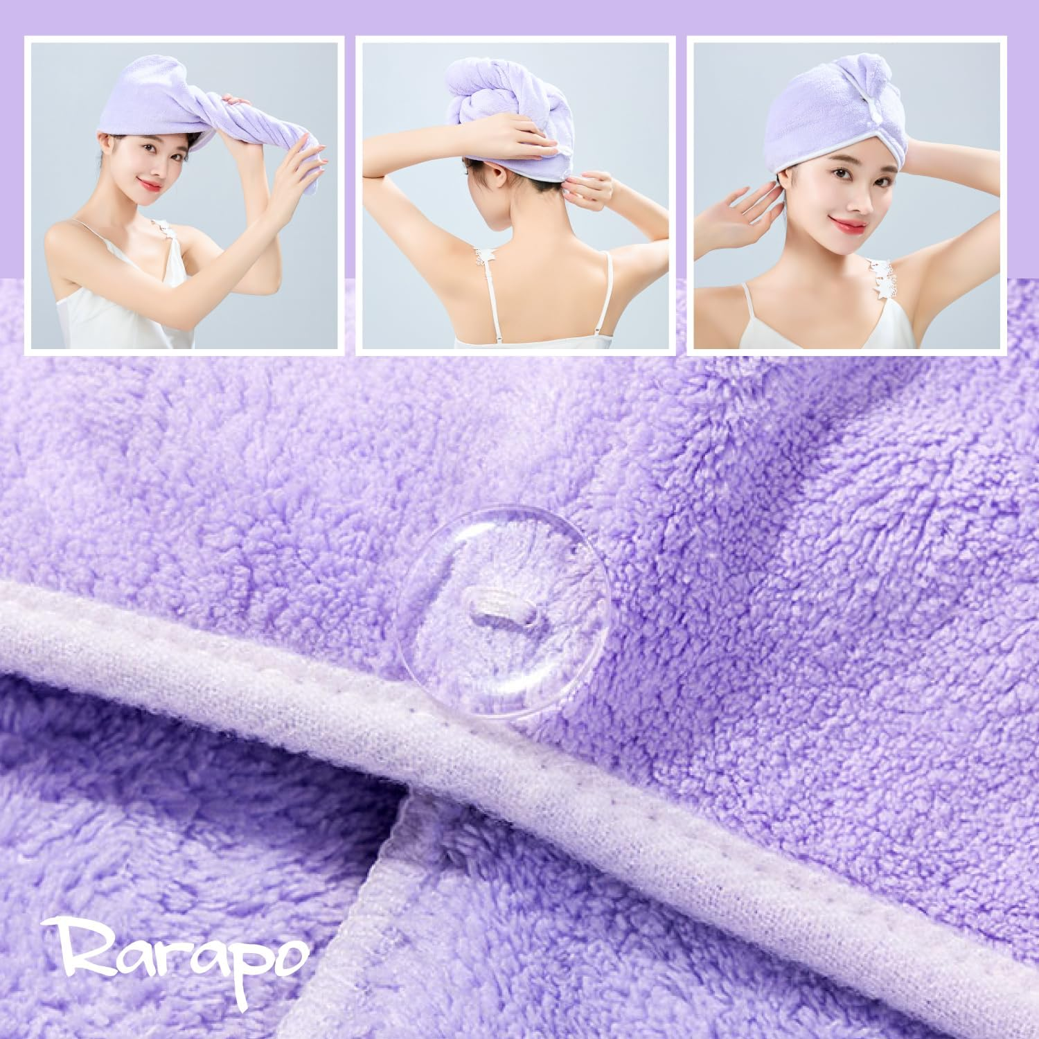 Rarapo 1 Piece Water Absorbing Fluffy Hair Cap image number 2