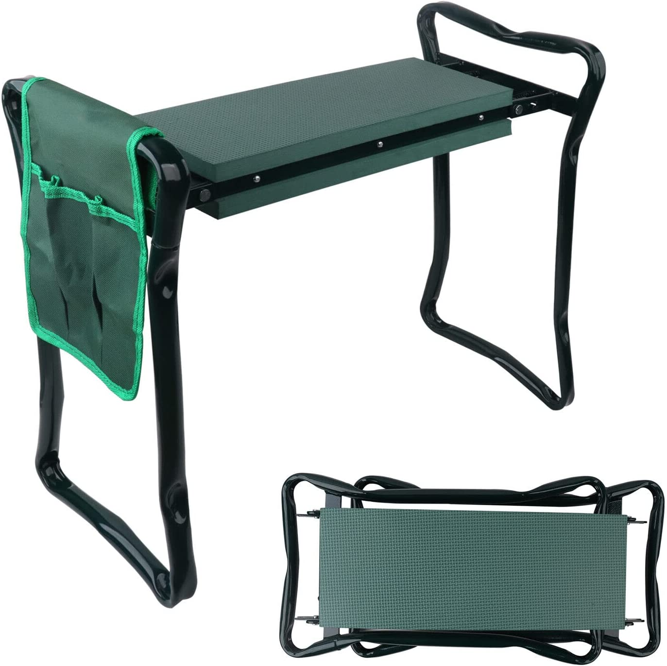 HORUSDY Garden Kneeler and Seat, Heavy Duty Foldable Gardening Stool Kneeling Bench with Tool Storage Pouch and Soft EVA Kneeling Pad for Women Men Gardener image number 5