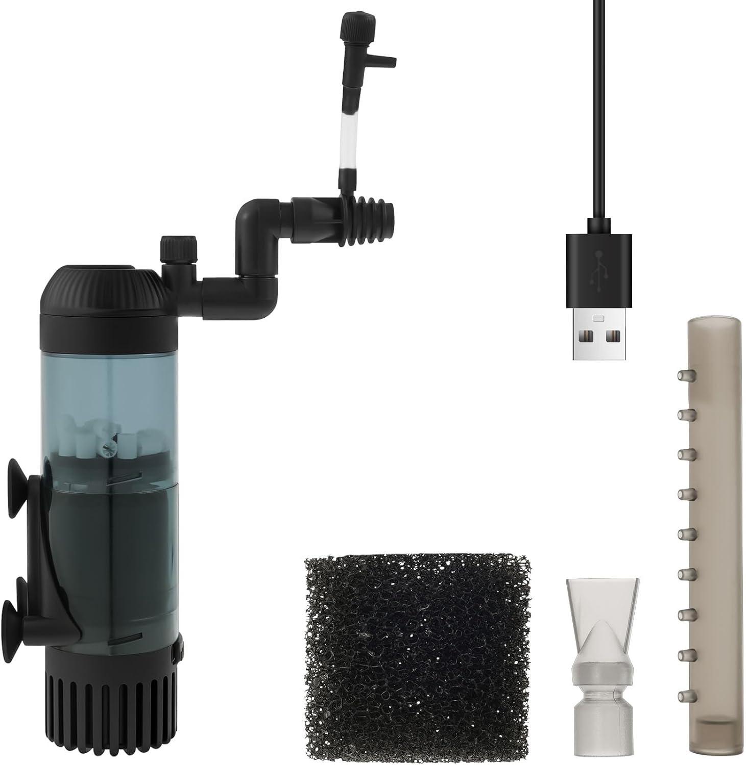 Submersible Fish Tank Internal Filter, Aquarium Filter with 2 Stage Filtration Submersible Filtration System, Aquarium Filter with Water Pump for up to 300L Fish and Turtle Tank image number 3