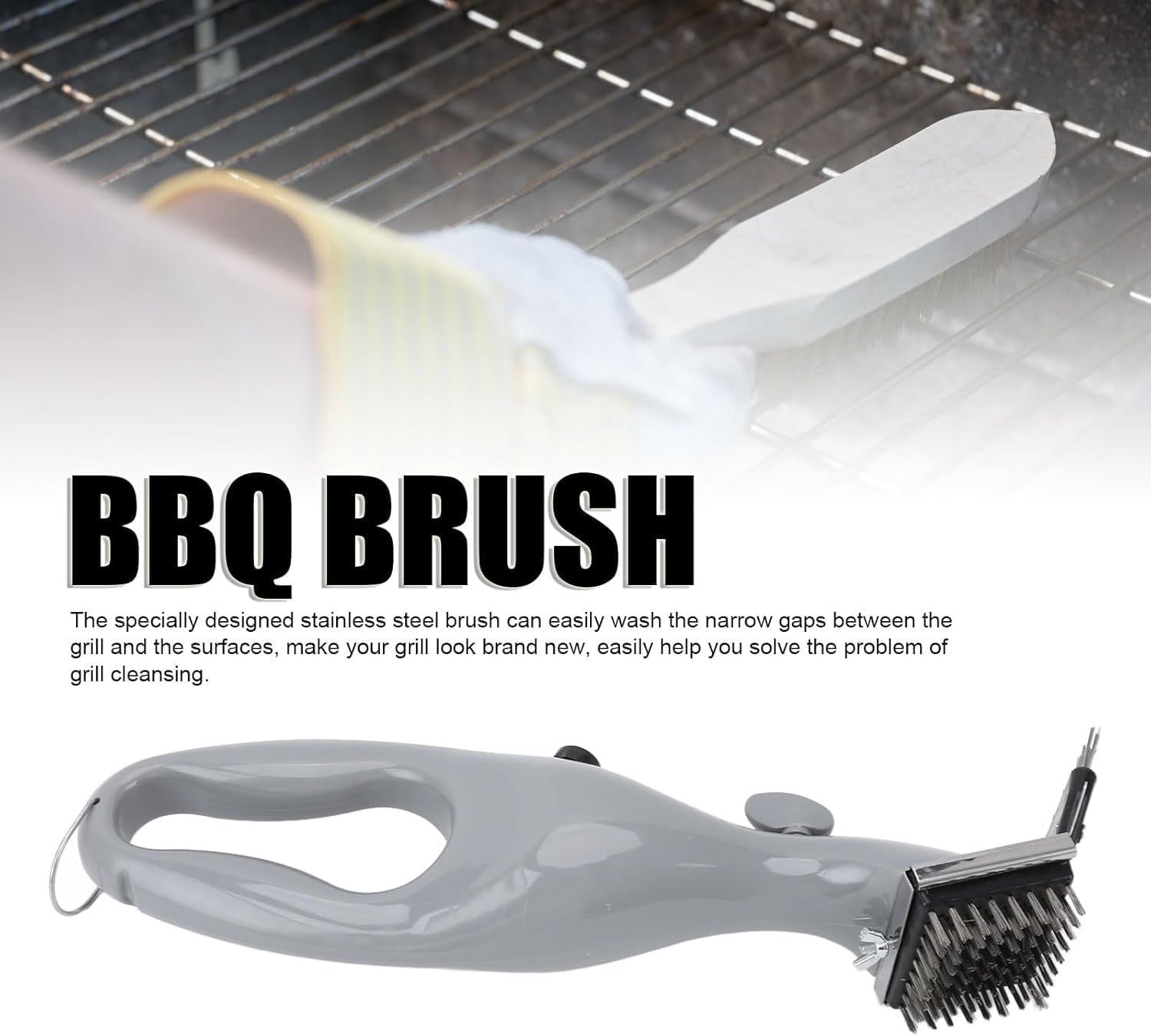 Stainless Steel Barbeque Grill Steam Brush, Steam Grill Brush, BBQ Grill Cleaner, Steel, Cast Iron, Ceramic Grills image number 5