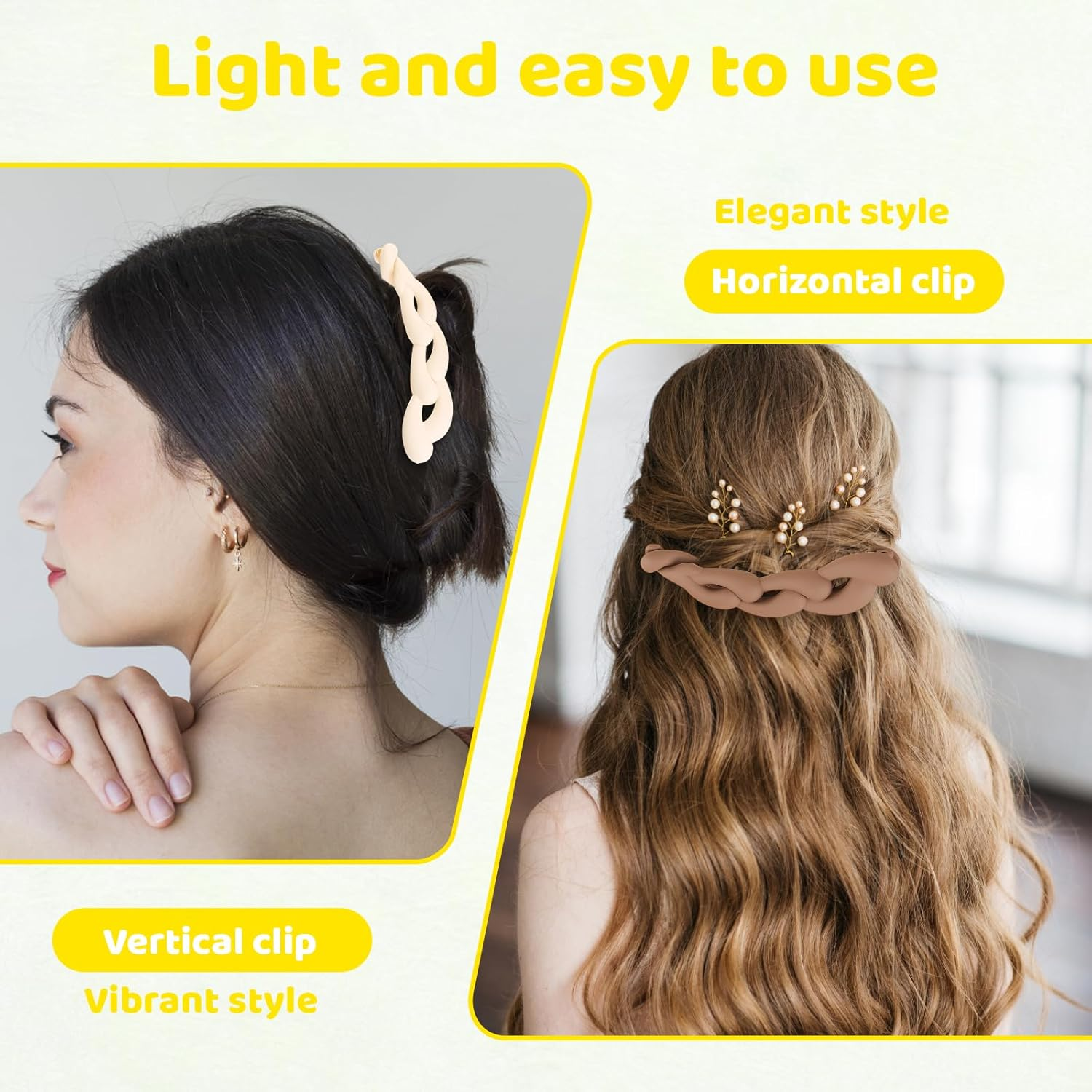 Pack of 5 Women'S Banana Clips, Thin Hair, Stylish Hair Clips for Yoga, Makeup and Special Occasions, Banana Hair Clips image number 6