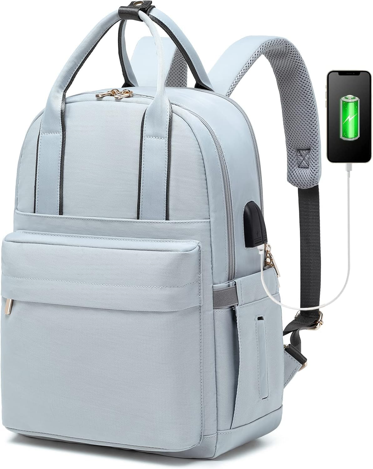 Laptop Backpack for Women 15.6 Inch Laptop Bag with USB Port Fashion Waterproof Backpacks Teacher Travel Bags Small Backpack Daypacks image number 4