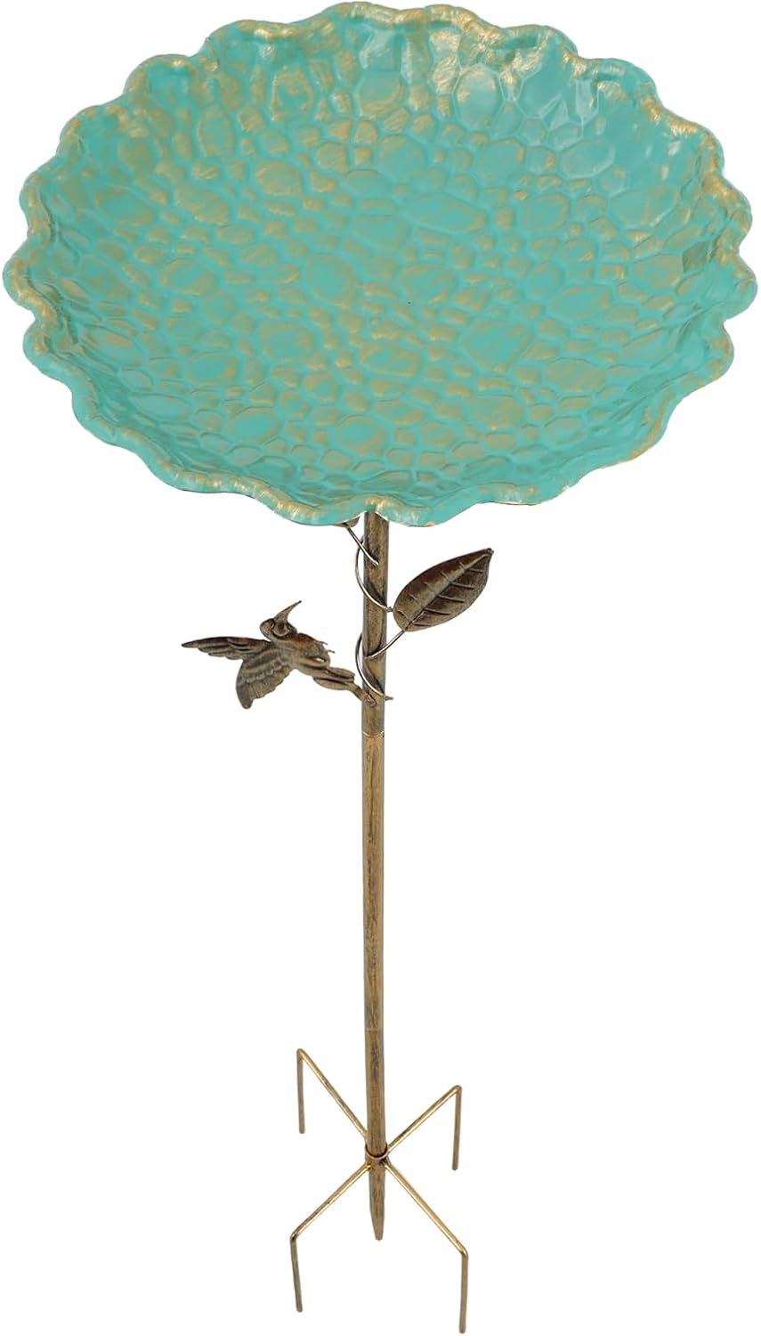 1Set Decorative Metal Bird Bath, Easy Maintenance Vintage Freestanding Birdbaths and Supports for Garden Patio Yard Lawn Decor 77X25.5X25.5Cm image number 1
