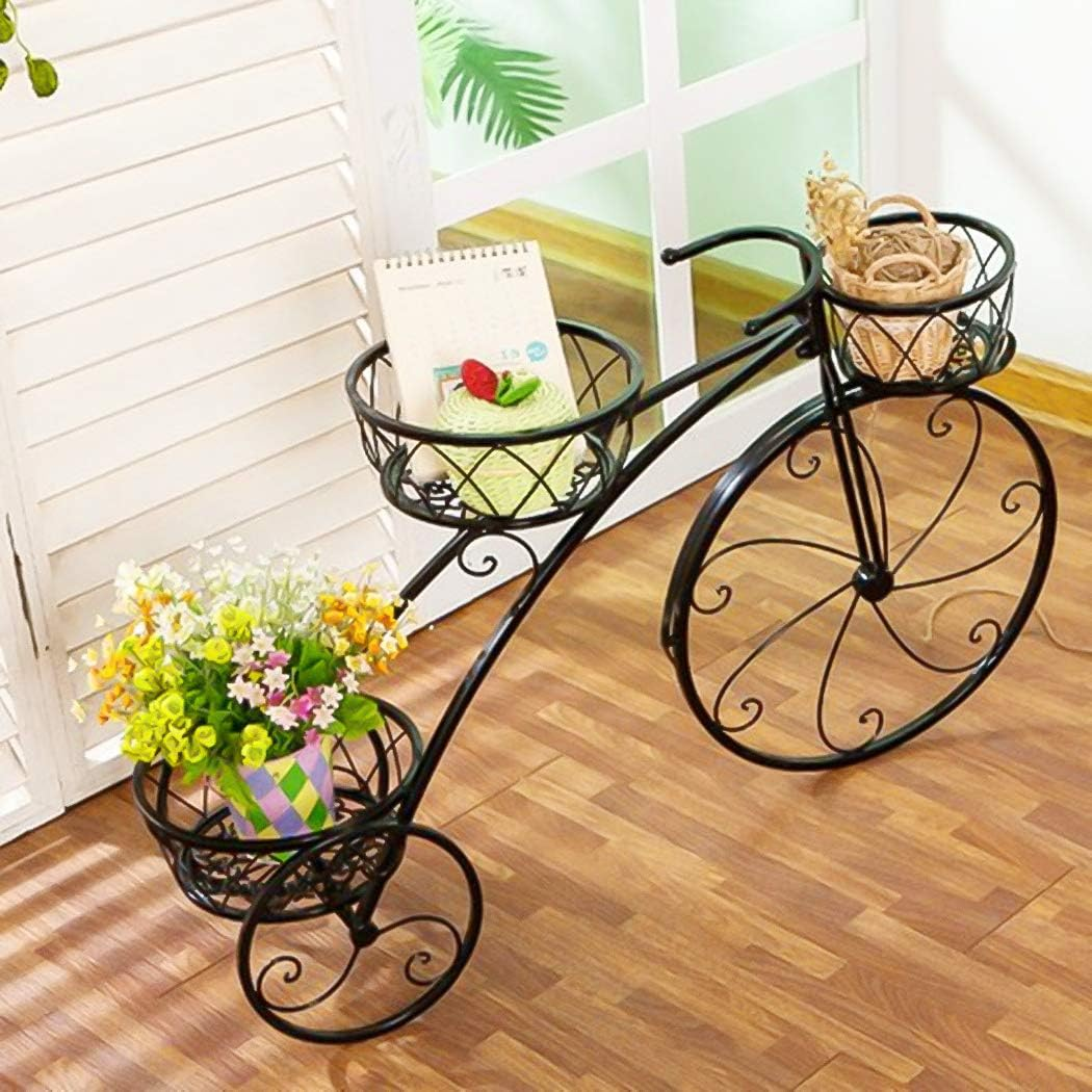 Medla Tricycle Plant Stand, Flower Pot Cart Holder 3 Tier Metal Plant Stand for Home Garden Patio Great Gift for Plant Lovers Housewarming Christmas Parisian Style Black image number 6