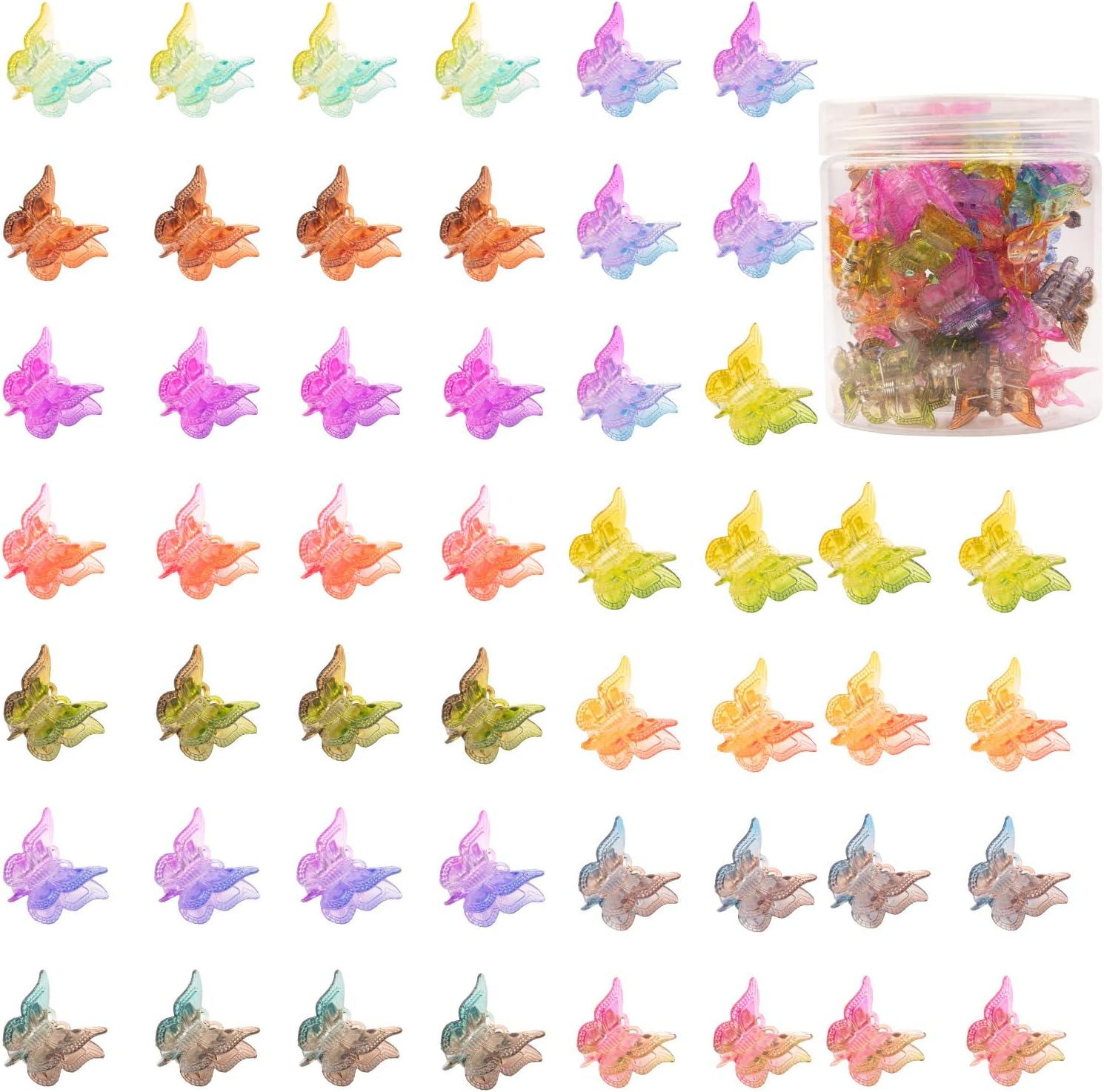 50 Pieces Butterfly Hair Clips, Mini Hair Clips, Small Hair Claw Clips, Pastel Hair Clips, Cute Mini Hair Accessories Clips for Women and Girls (Set7#) image number 6