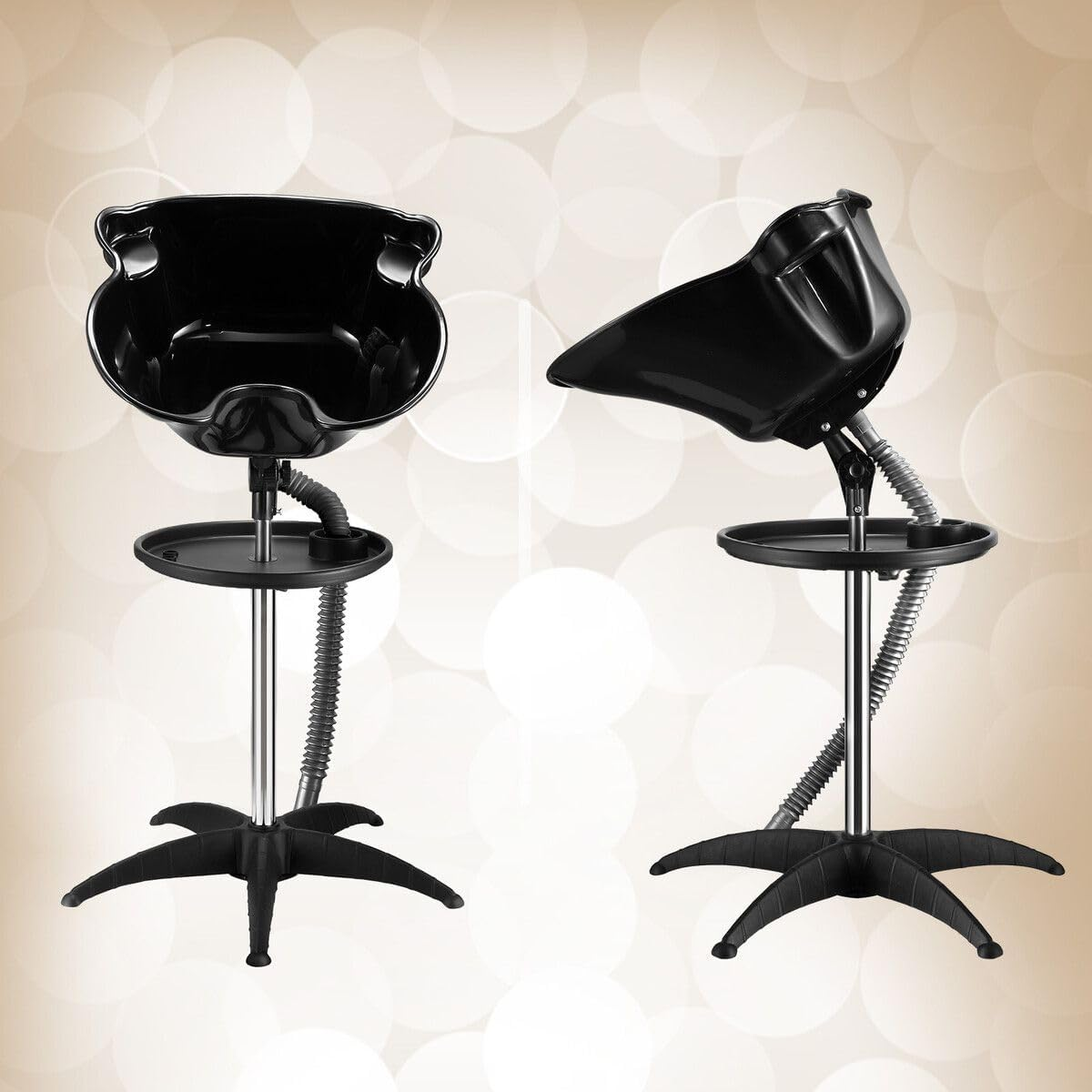 AUSWAY 10L Large Barber Salon Basin Portable Shampoo Hairdressing Hair Wash Bowl Adjustable Height and Tilt image number 5