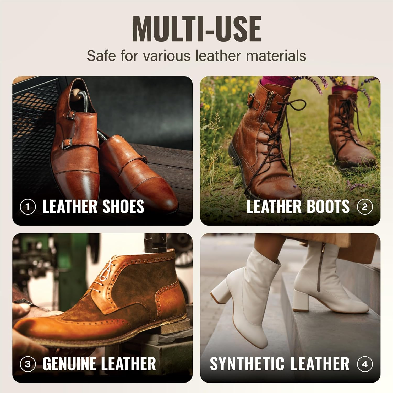 Stone & Clark 12 PC Shoe Polish & Care Kit Leather with Brown Wax Shoe Brushes for Polishing Shine Cloth & Shoe Horn - Hot Red image number 6