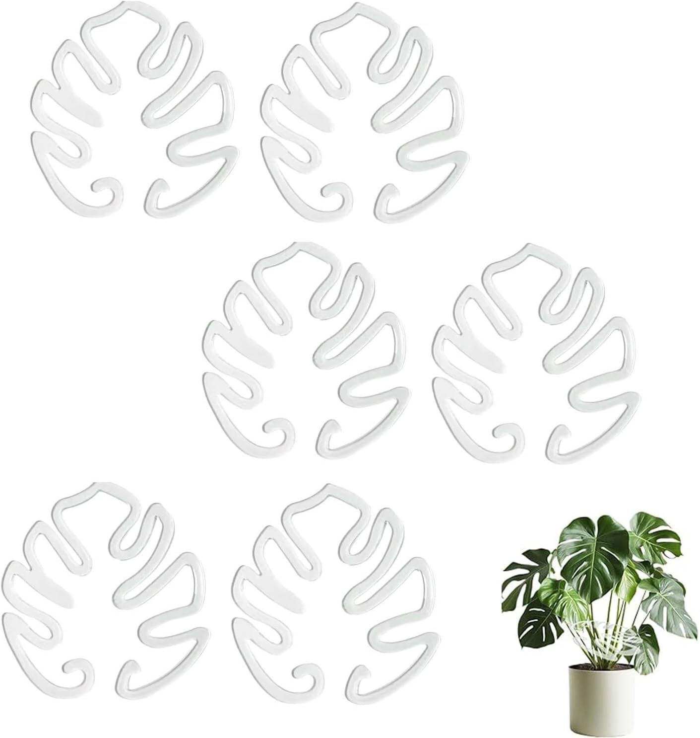 Plant Support 6PCS Anti-Collapse Magic Stem Holder Branch Collector Transparent Turtleback Bamboo Clip Transparent image number 5