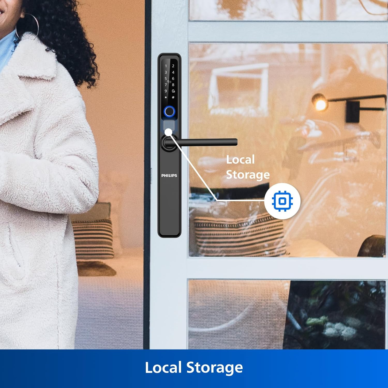 Philips Easykey Wi-Fi Slim Handle Fingerprint Lock - Smart Door Lock Australia, Fingerprint Lock, Smart Home, Home Improvement, Keyless Door Lock, Smart Home Gadgets, Door Safety Lock- Black image number 6