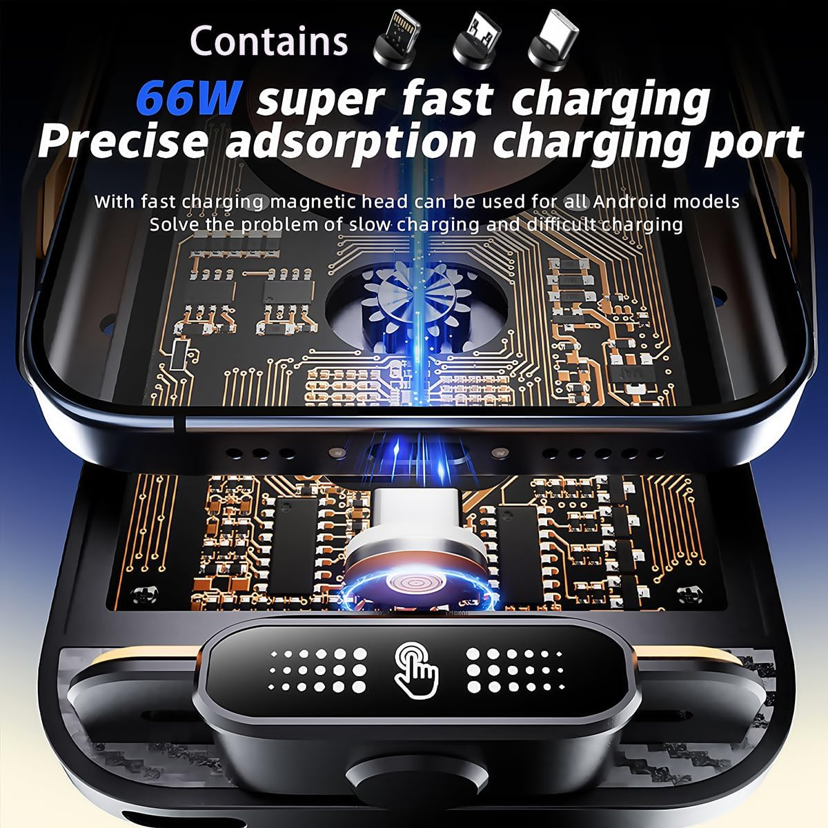 Cadozeal RGB Car Phone Holder| 66W Fast Charge| 5-In-1| One Hand Touch Auto Lock, 360&deg; Rotation Super Stable, Patented Premium Alloy Car Phone Mount for All Smartphone image number 6