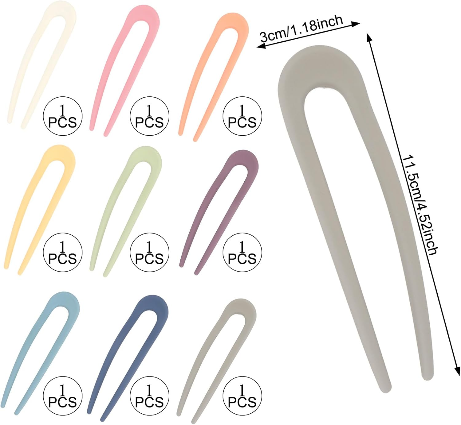 EXIPSAT Pack of 9 Colourful Hair Clips, U-Shape, Hair Pins, Hair Clips for Women with All Hairstyle Styles image number 3