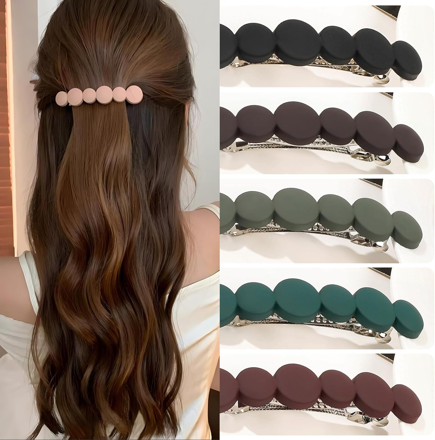 French Hair Clips Women, Chmiss Decorative Hair Clips, 6 Pieces Small Hair Clip Set, Thin Hair Automatic Hair Clip, for Women Girls Thin Hair Accessories image number 6