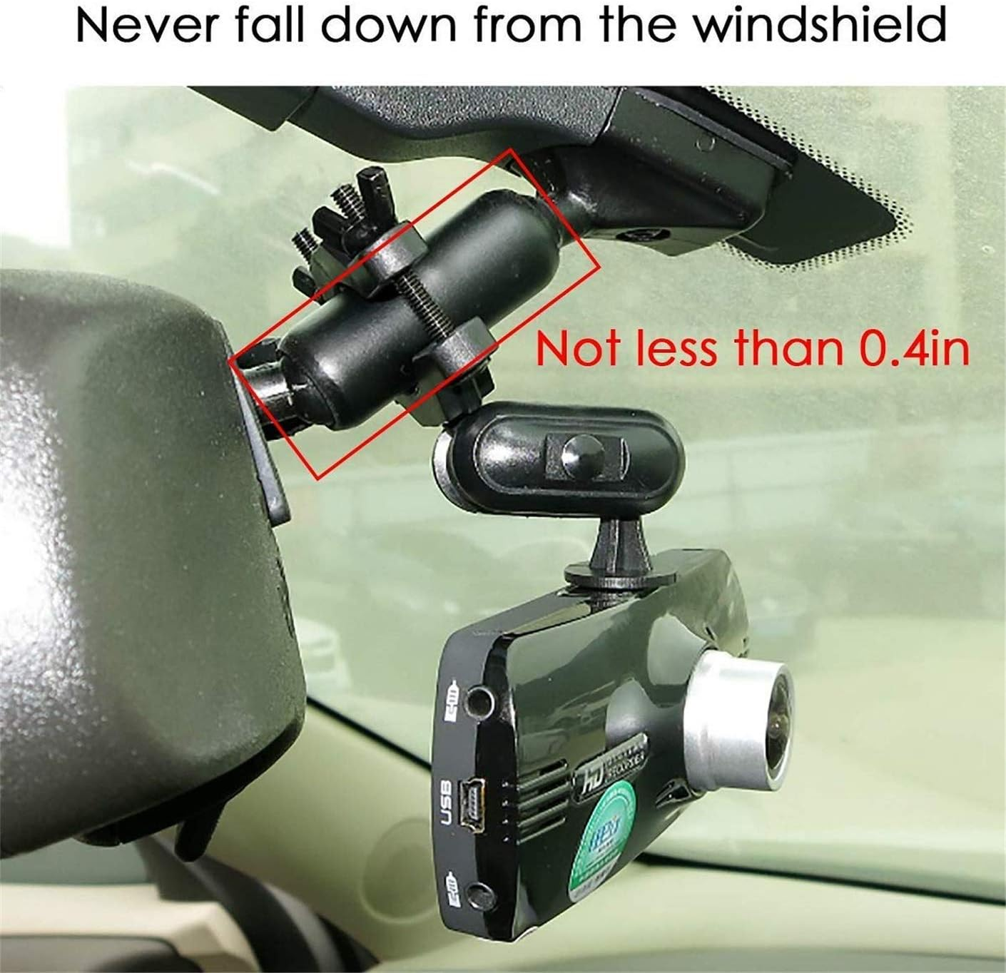 Universal Dash Cam Mount Rear View Mirror Holder with 16 Different Joints Compatible with APEMAN, Falcon F170, Old Shark, Peztio, Rexing V1P, Roav, UGSHDI, Z-Edge and Most Car Dash Camera image number 3