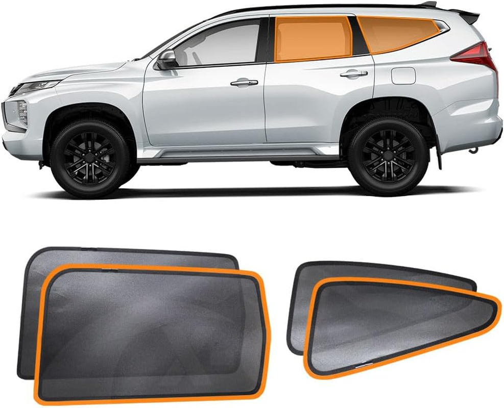 X-CAR Port Rear Window Sun Shade for Mitsubishi Pajero Sport 2016-2025 Magnetic Car Sun Blind Mesh image number 4