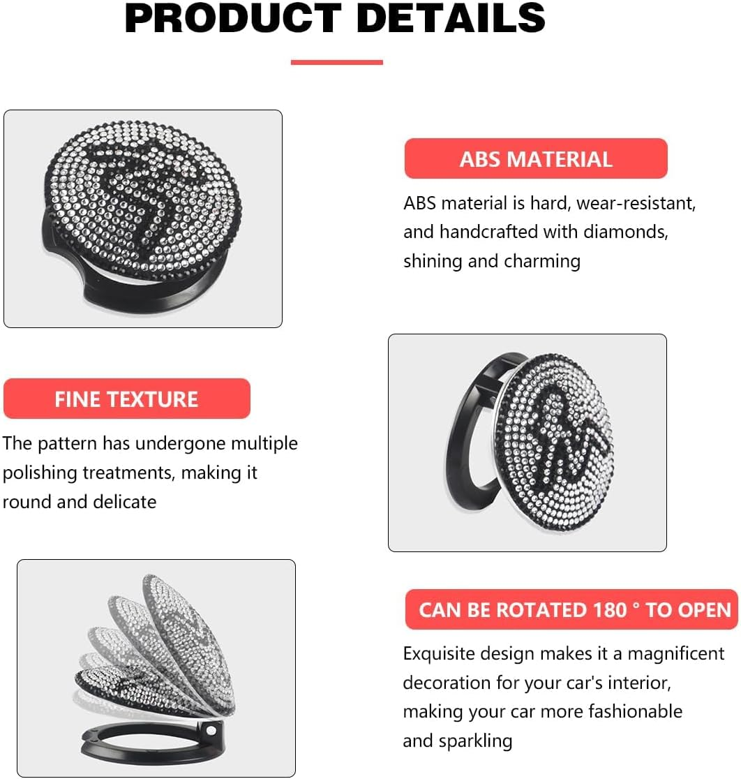 Bling Car Engine Push Start Stop Button Cover, Crystal Rhinestone Diamond Anti-Scratch Vehicle Engine Lgnition Button Decoration Protector Sticker for Women Girls, Universal Fit (Red) image number 5