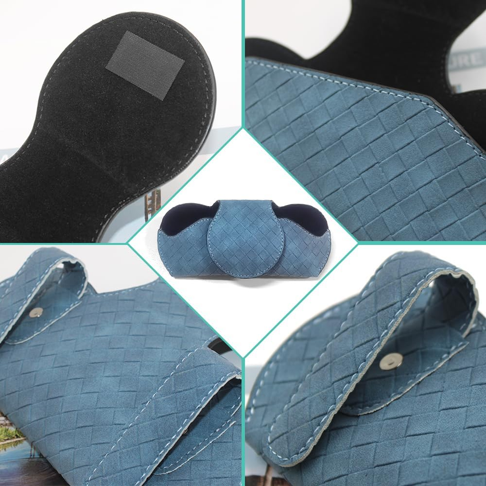 2 Pcs Sunglasses Holder for Car Visor, AIFUDA Eyeglass Holder Organizer Box Leather Glasses Case with Clips for Car Visor Automotive Interior Visor Accessories