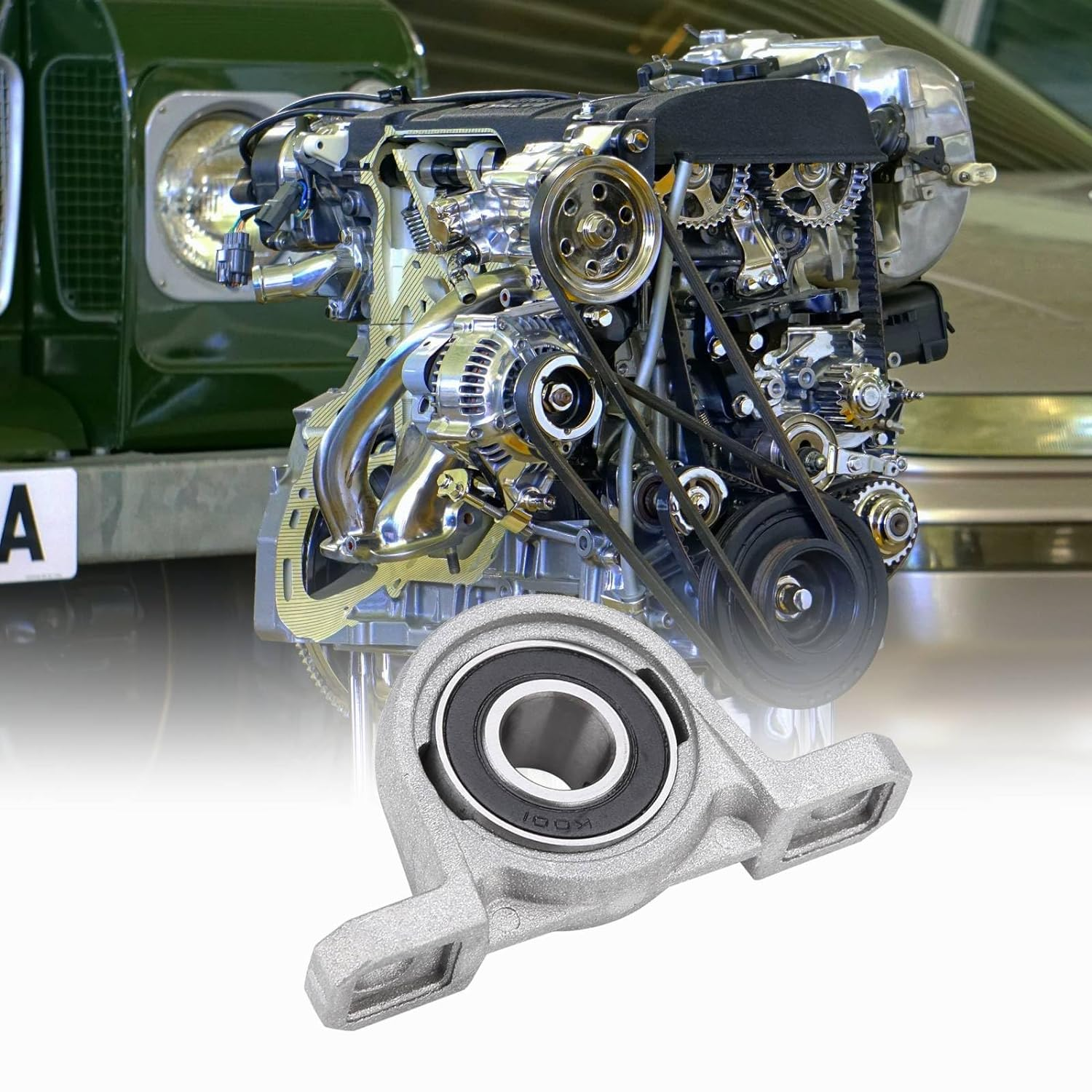 KP001 Pillow Block Bearing, Flange Mounted Pillow Bearings, Self Aligning Center Mounted Bearings with Flange Holes Can Be Used in Electric Power, Metallurgical Industry(12Mm) image number 4