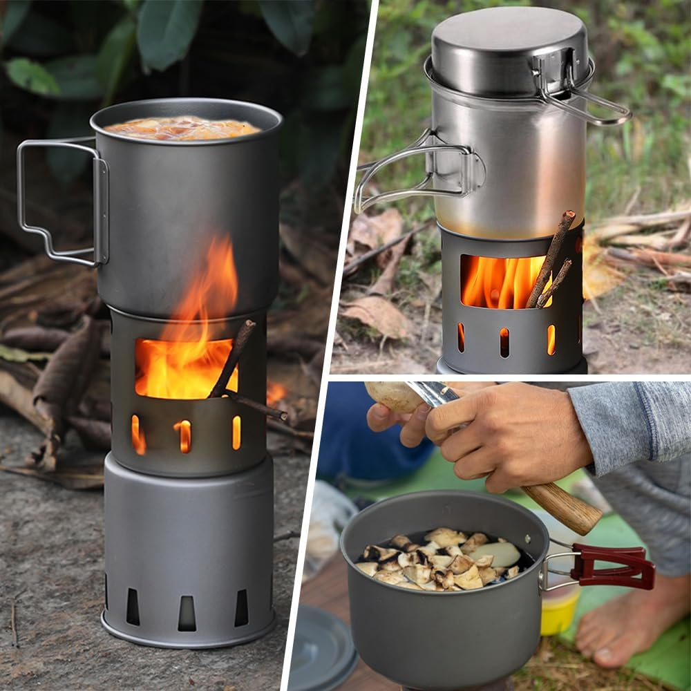 Xinyee Portable Wood Burning Stove Folding Camping Stove Backpacking Stove for Outdoor Hiking image number 1