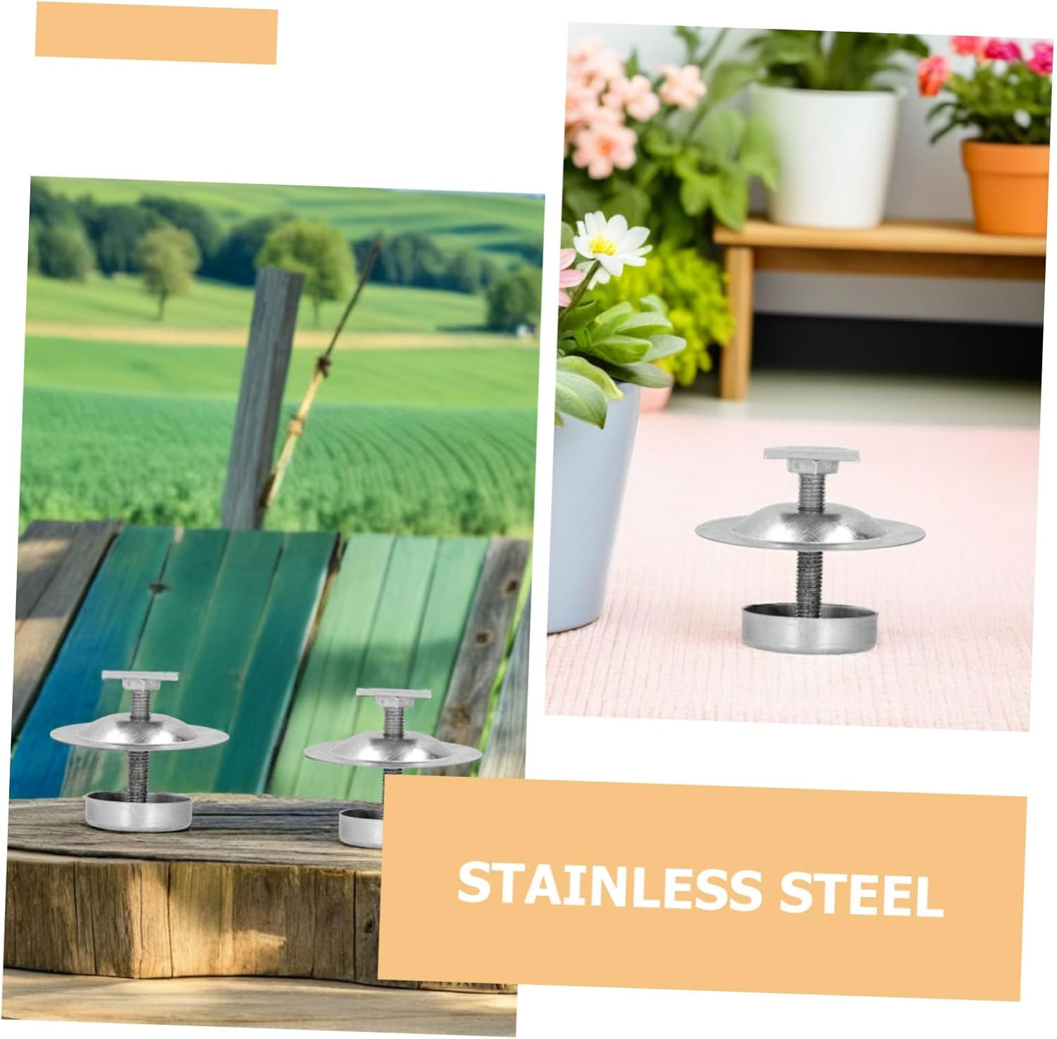 Alasum 8PCS Stainless Steel Beehive Stand Adjustable Metal Hive Base Support with Ant-Resistant Design for Outdoor Garden Beekeeping Equipment image number 5