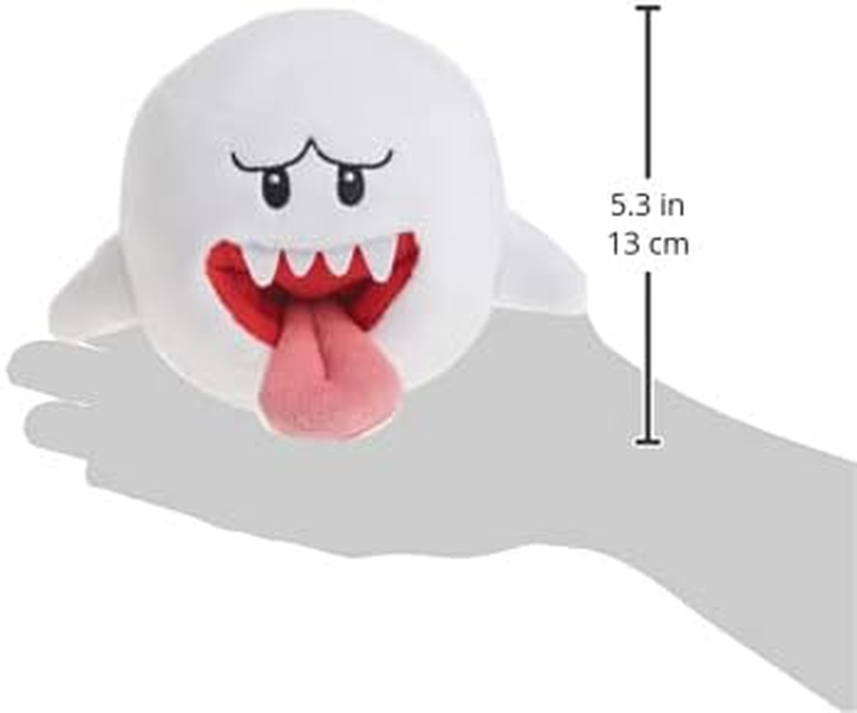 Sanei Super Mario Bros Boo Plush Toy, 6-Inch Height, White, Multi-Colored (1428) image number 3