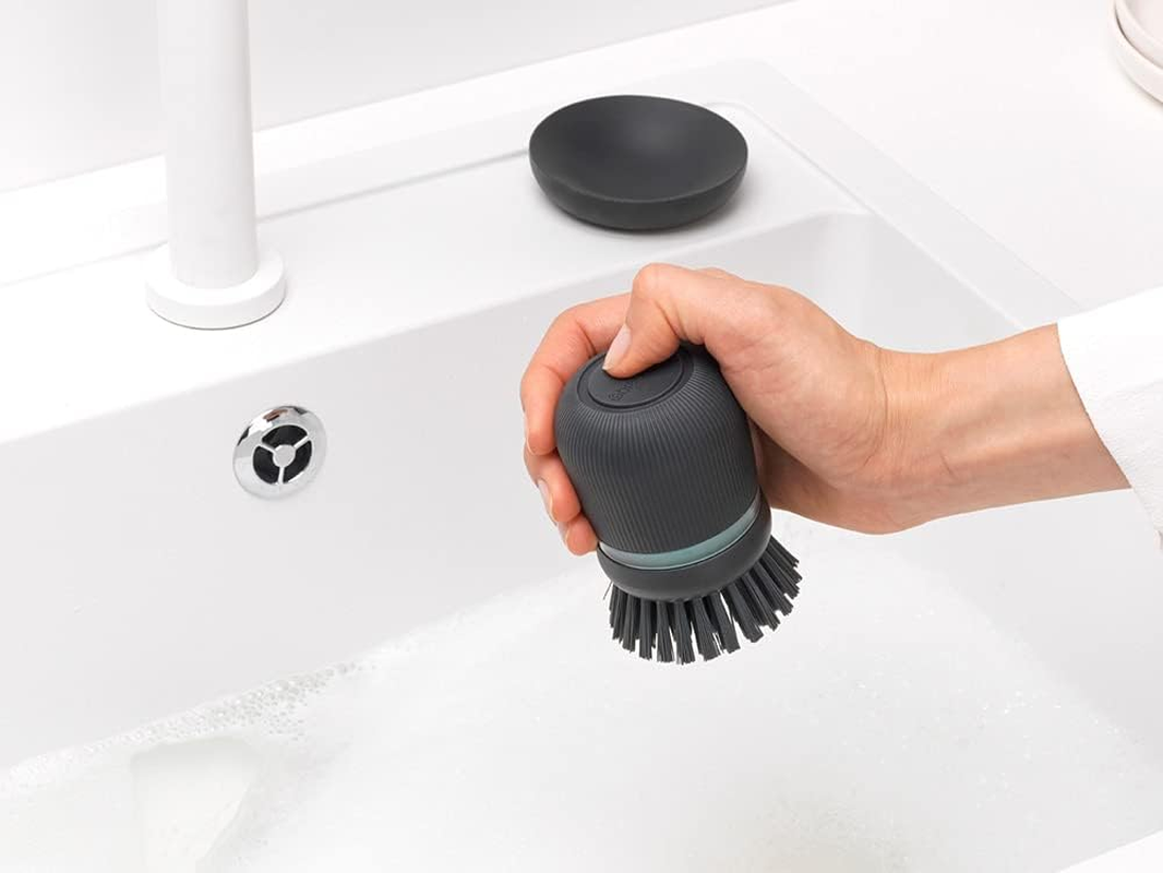 Brabantia Soap Dispensing Dish Brush, Dark Grey, One Size, 302626 - Light Grey image number 7