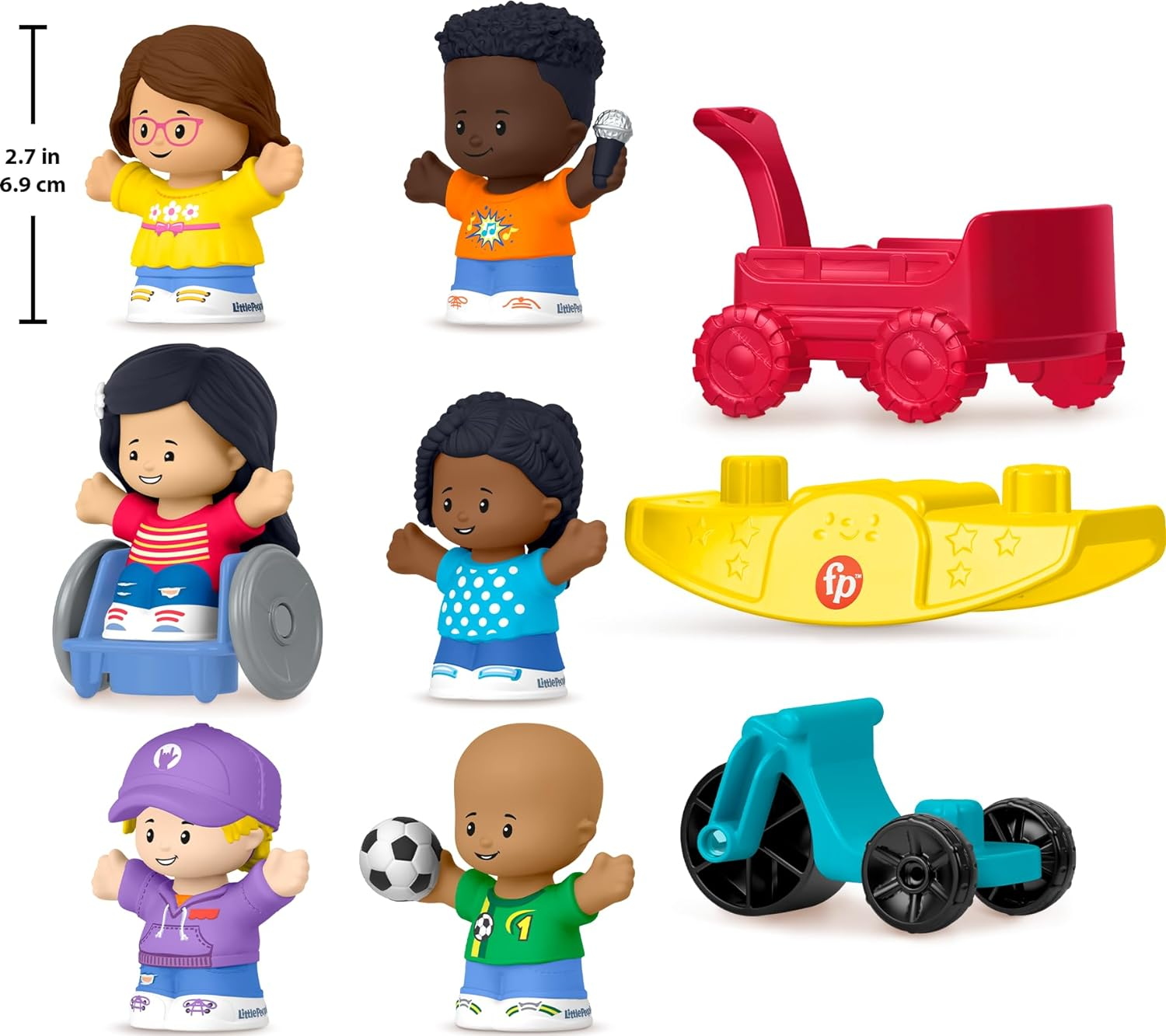 Little People Toddler Toys Play for All Figure and Accessory Pack 9-Piece Set for Pretend Play Ages 1+ Years image number 2