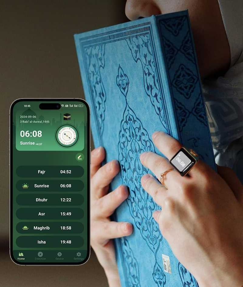 YUENTOEN Finger Tally Counter Clicker, Digital Tally Counter Ring with 0.49In Screen, APP Support, Prayer Reminders, Easy Count(Black,20Mm) image number 2