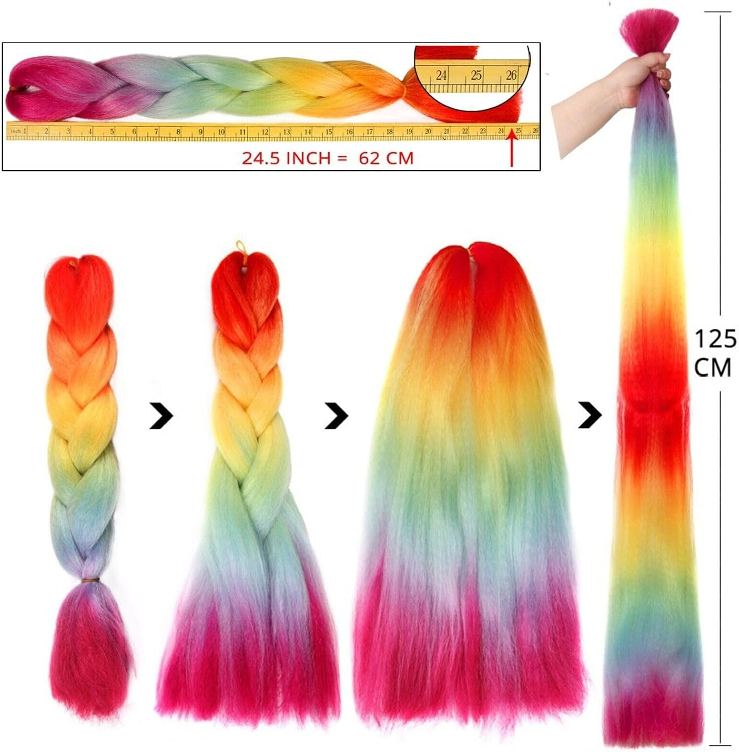 FIME. Kanekalon Jumbo Braiding Hair Extensions High Temperature Fiber Crochet Twist Braids 24Inch 2Pcs/Lot (A15) image number 4