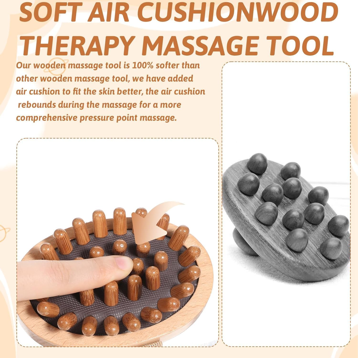 Fokmuaex Wooden Acupressure Massage Brush - Full Body Meridian Therapy Tool for Back, Legs & Feet - Stimulates Blood Circulation & Relieves Muscle Fatigue image number 6