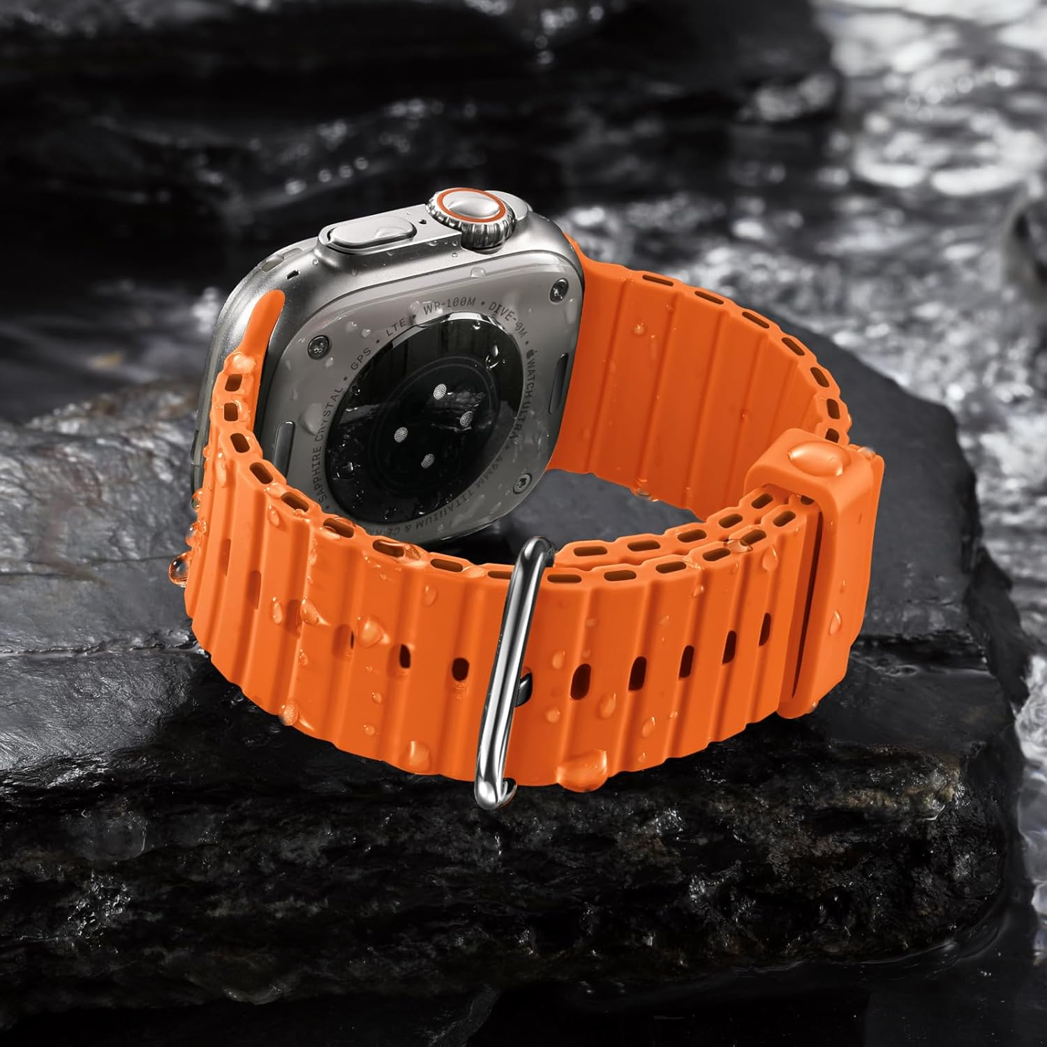 Witzon Ocean Sport Band - Compatible with Apple Watch Ultra 3/2/Ultra Band 49Mm 45Mm 46Mm 44Mm 42Mm for Men, Soft Silicone Waterproof Strap for Iwatch Series 11/10/9/8/7/6/5/4/3/2/1/Se/Ultra image number 5