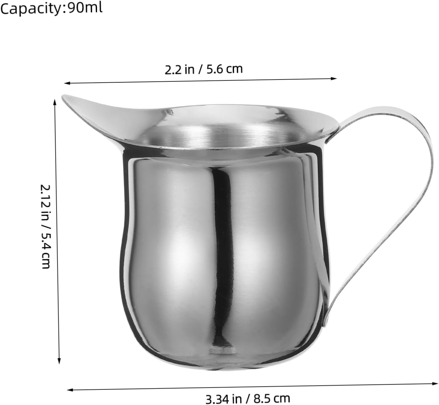 LOEFLIFA 2Pcs Stainless Steel Frothing Cup Coffee Jug for Espresso Latte Cappuccino Portable Resistant Milk Pitcher with Stylish Design for Use image number 6