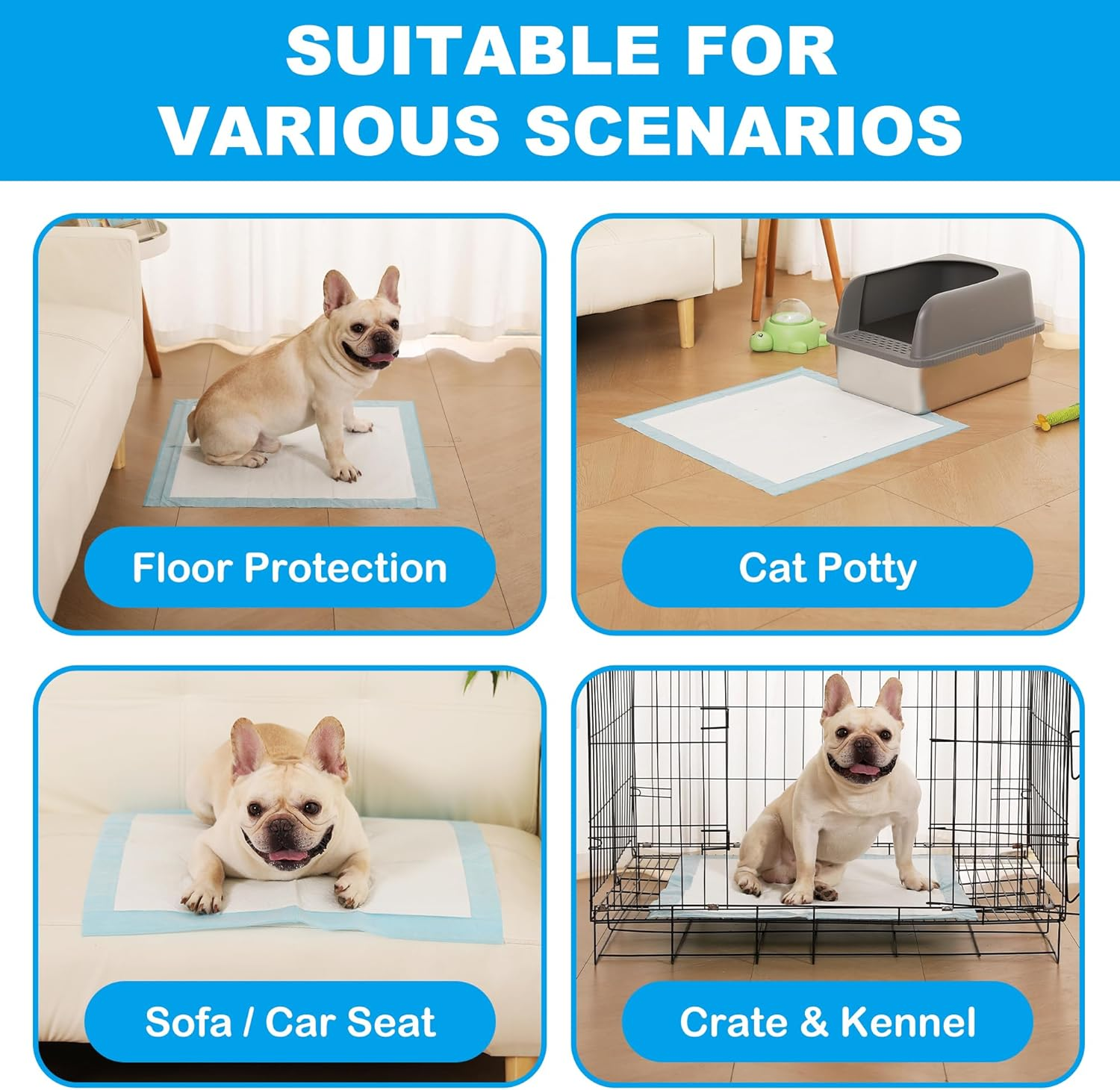 Disposable Changing Pad for Baby, Pets, 33X45Cm-100 Count, Pee Pad, Disposable Waterproof Diaper Change Mat, 6 Layers, Quick Absorbency, Small Size, Sap-Enhanced Leak-Proof Pads, for Pets, Kids image number 2