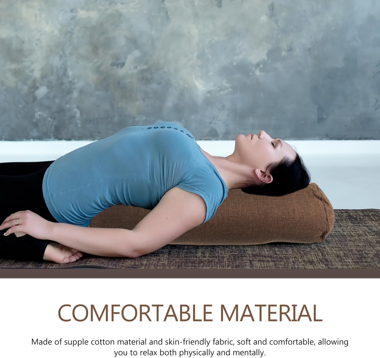 Balacoo Yoga Bolster Pillow : Yoga Neck Pillow Cylindrical Meditation Pillow Yoga Cushion Bolster for Meditation Yoga Pilates image number 1