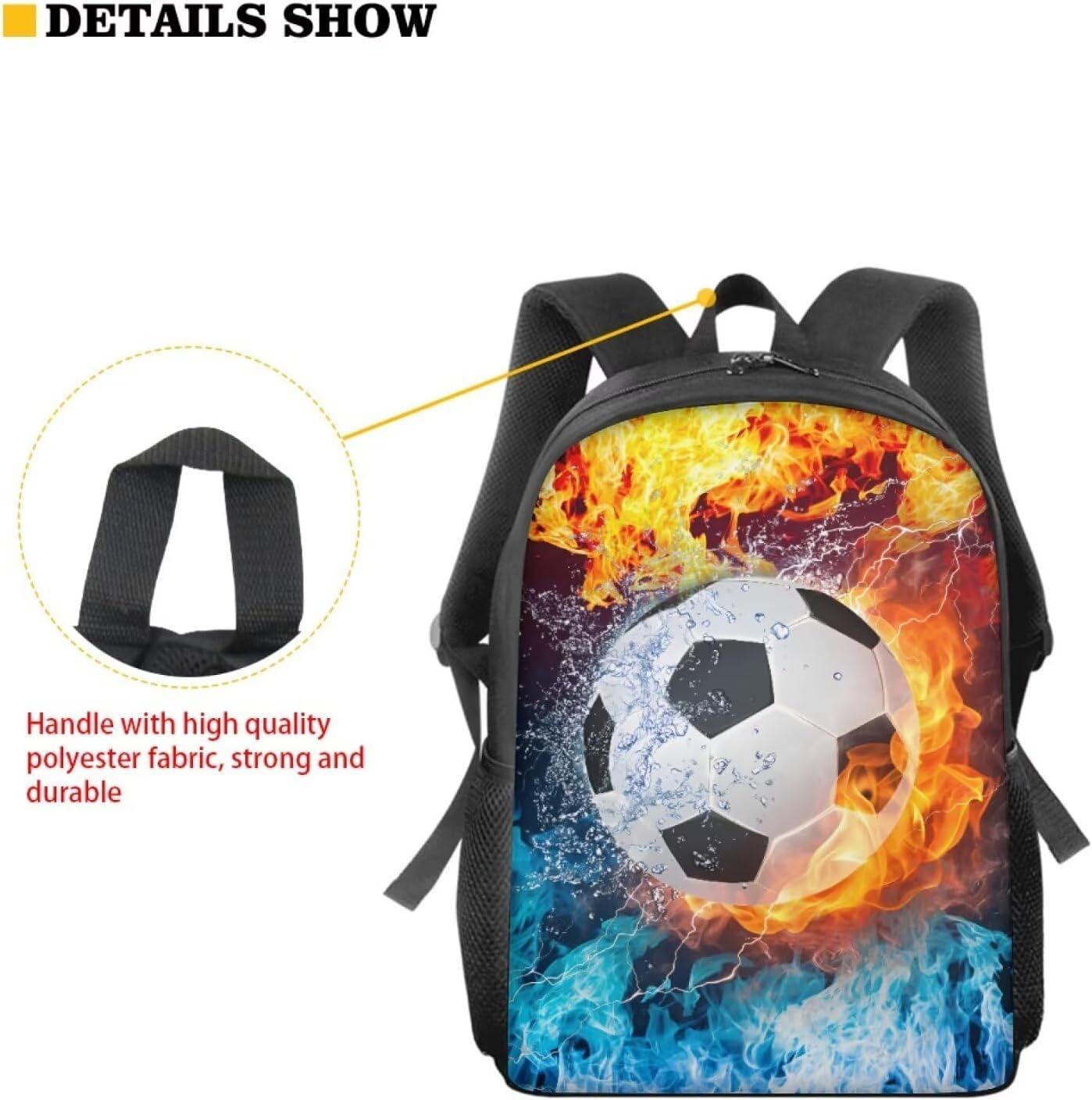 Chaqlin 15 Inch Backpack Schoolbags for Boys Girls Casual Sport Daypack Elementary Primary Large Capacity Bookbags - Axolotl Flower image number 7