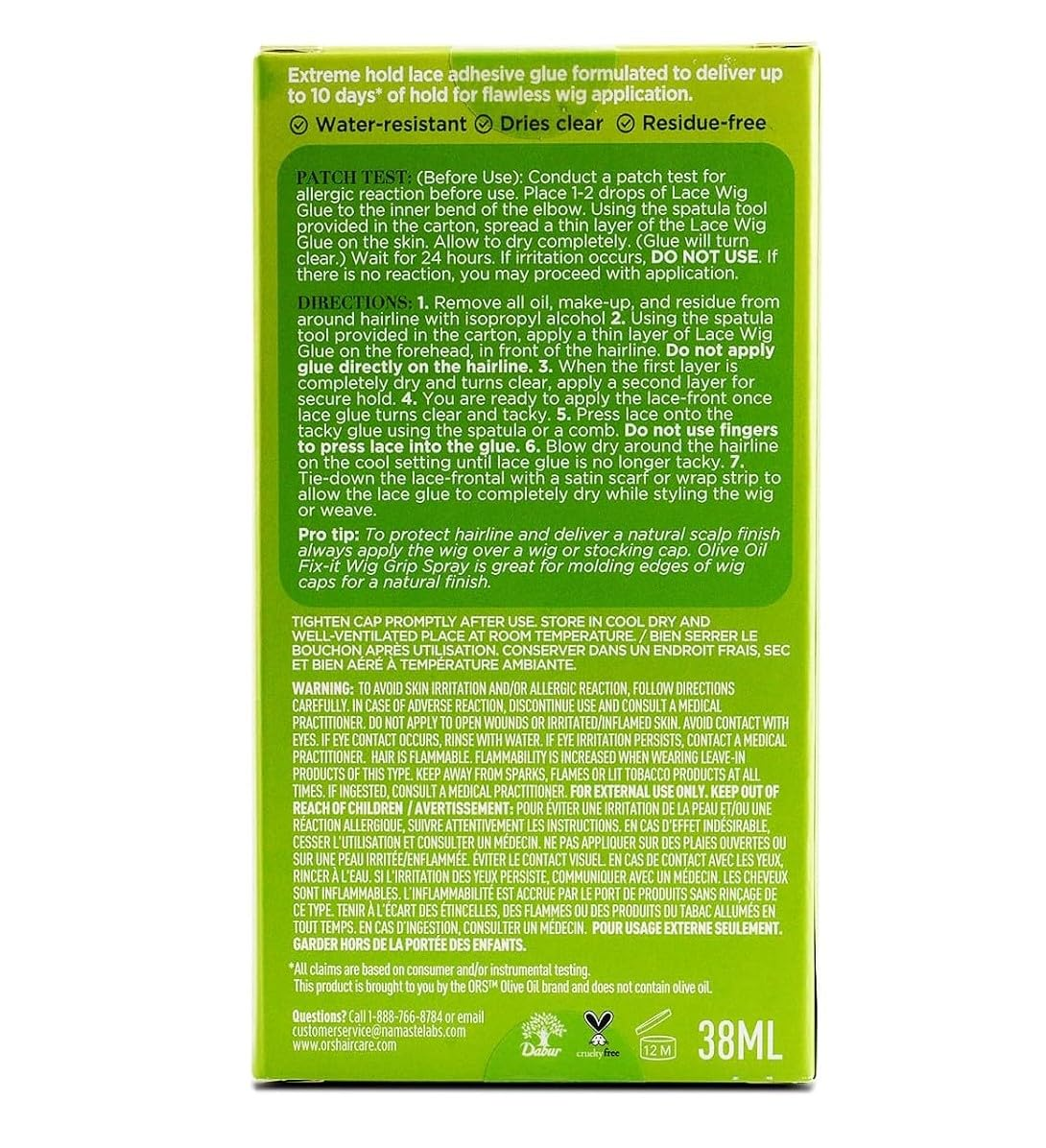 ORS Olive Oil Lace Wig Glue, Lasting Hold, 38 Ml, Fix-It for Wigs & Weaves image number 4