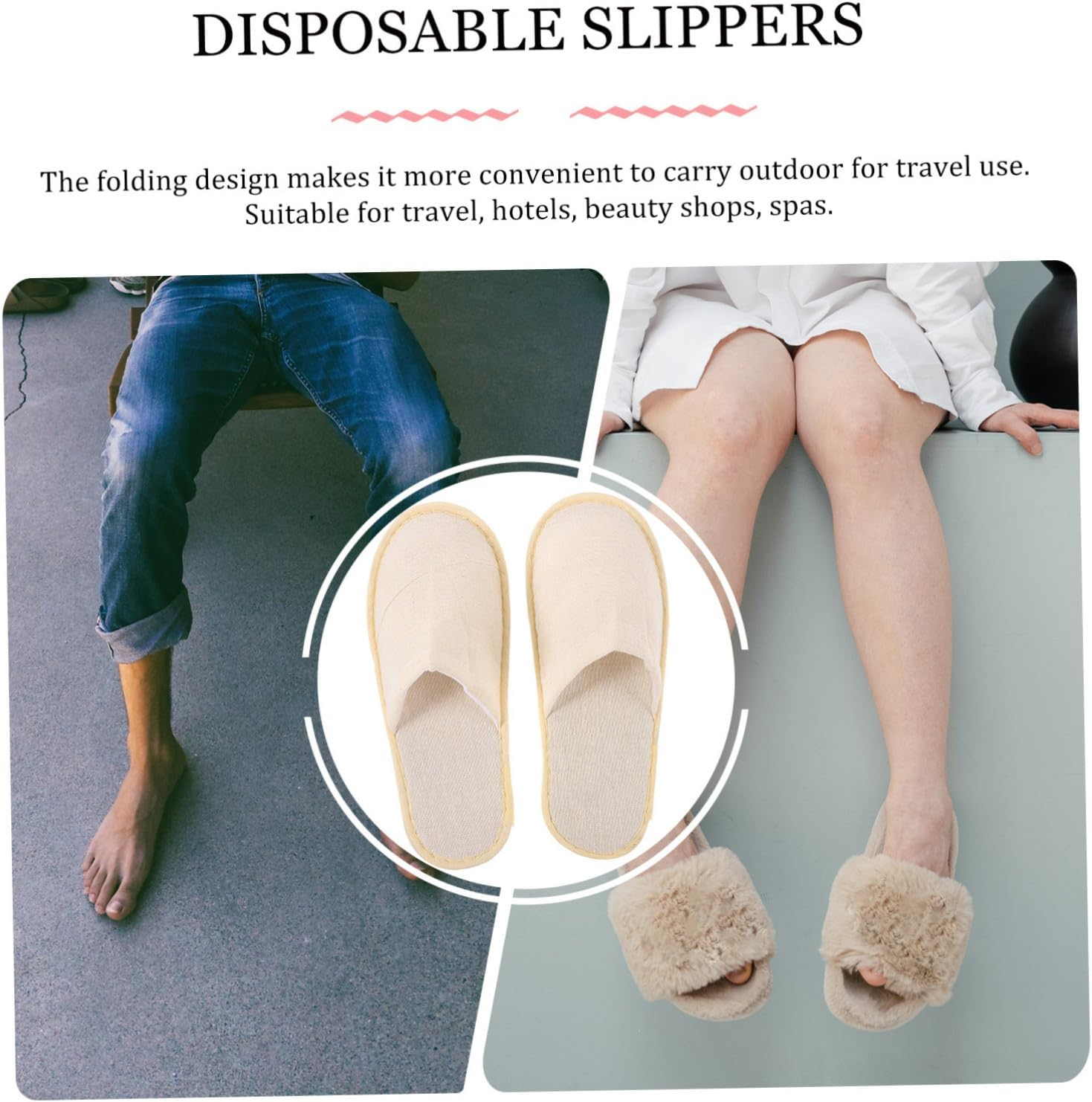 Vaguelly 6 Pairs Portable Foldable Slippers for Travel and Hotel Use Unisex Guest Shoes with Slip Sole Space Saving Design for Spa Plane Home and Outdoor Safety Random Color image number 2
